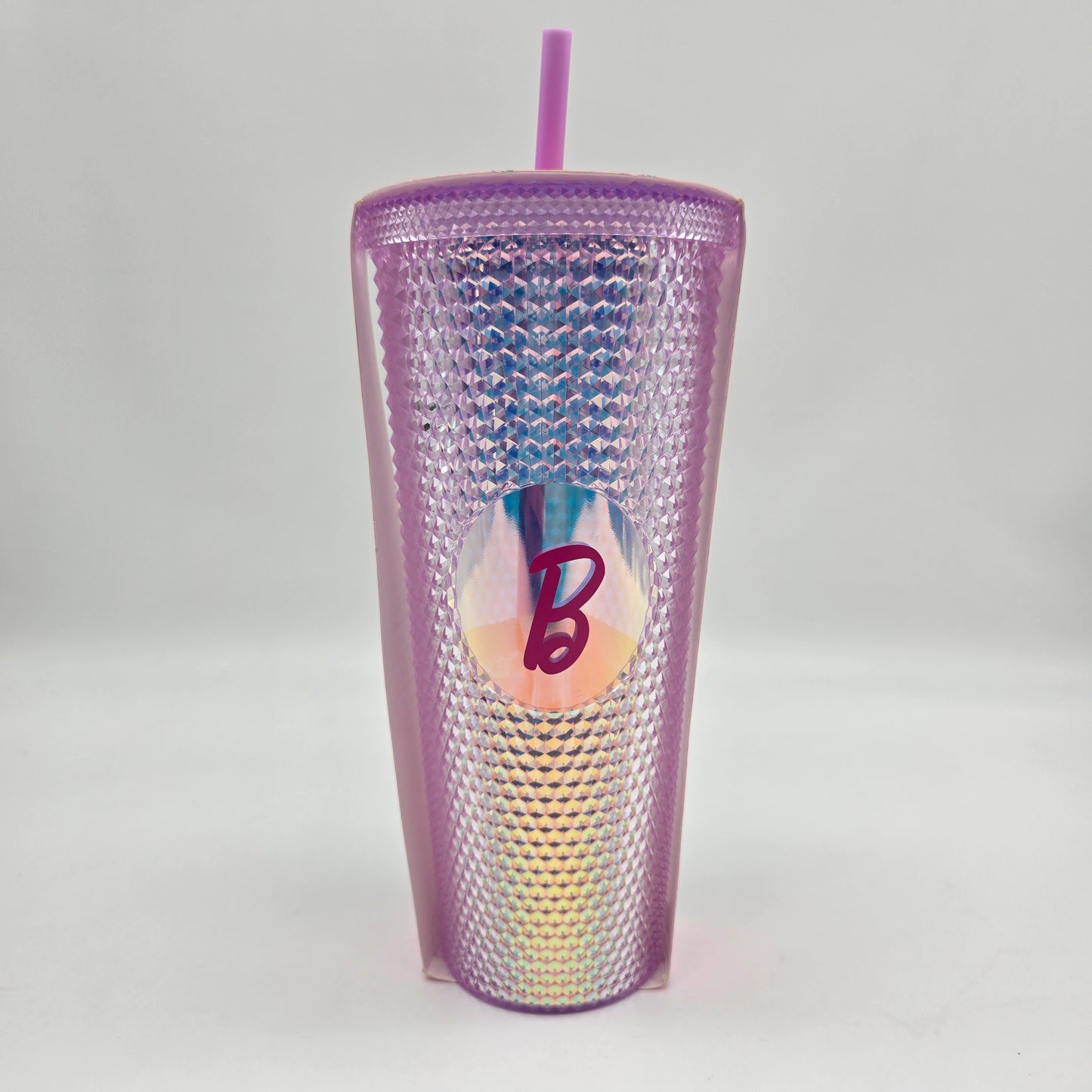 Tumbler vaso plástico Barbie Prismas tornasol