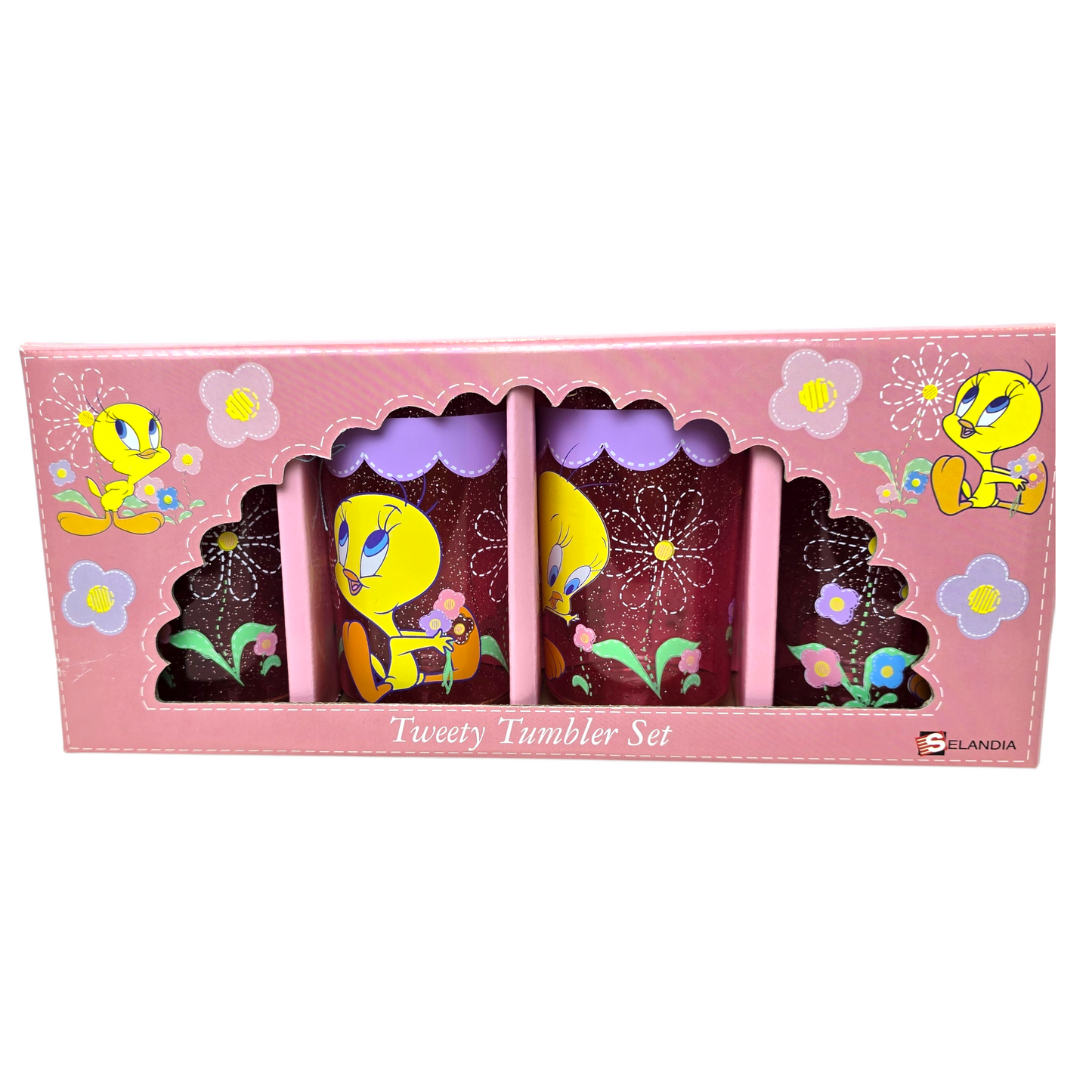 Set de 4 Vasitos acrílicos pequeños vintage Piolin Nuevos años 2000's