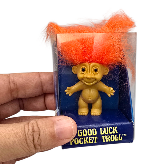 Mini Troll Vintage Russ Pocket Troll Naranja