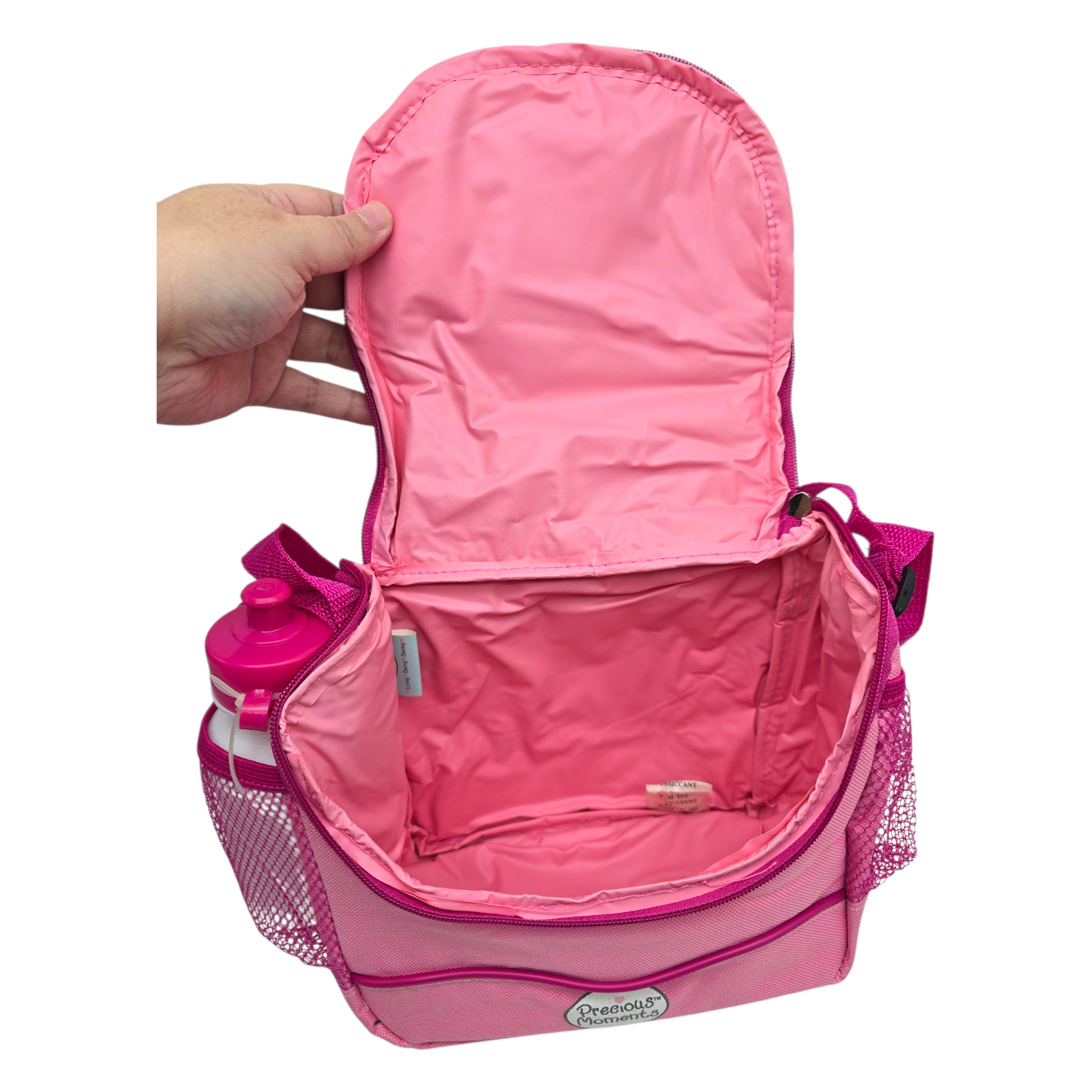 Lonchera maletita vintage Precious Moments 28x22 cms aprox Rosa con thermo rosa