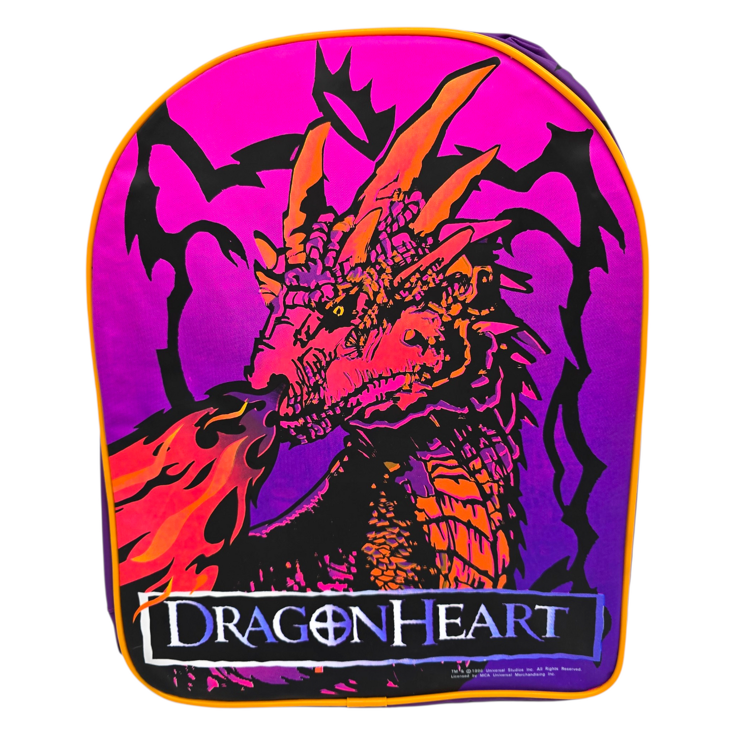 Mochila vintage Dragon Heart 38x30 cms aprox amarillo
