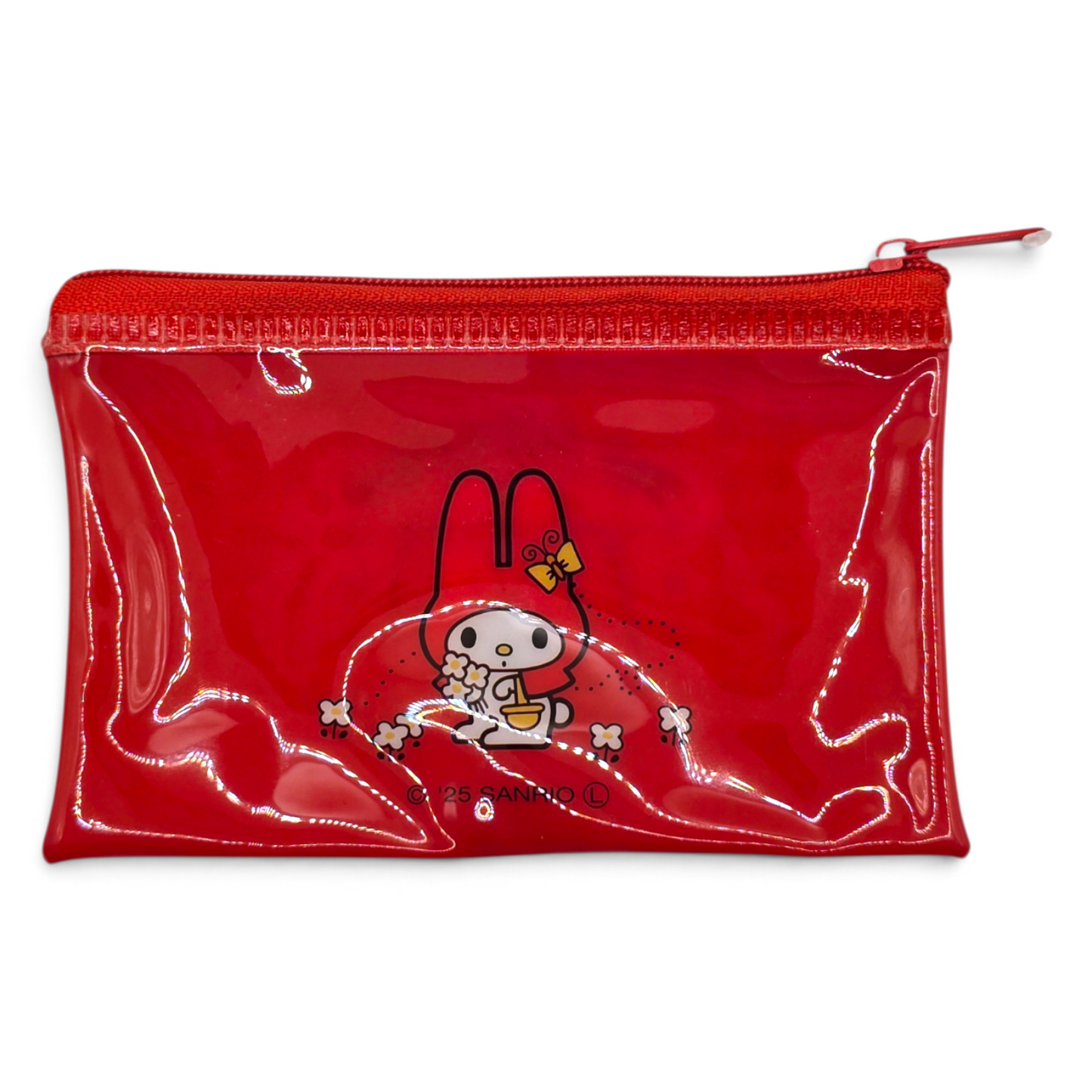 Bolsita multiusos Sanrio Japon Original licencia medida aprox 8x12.5 cms plano vinyl tipo tarjetero/monedero My Melody