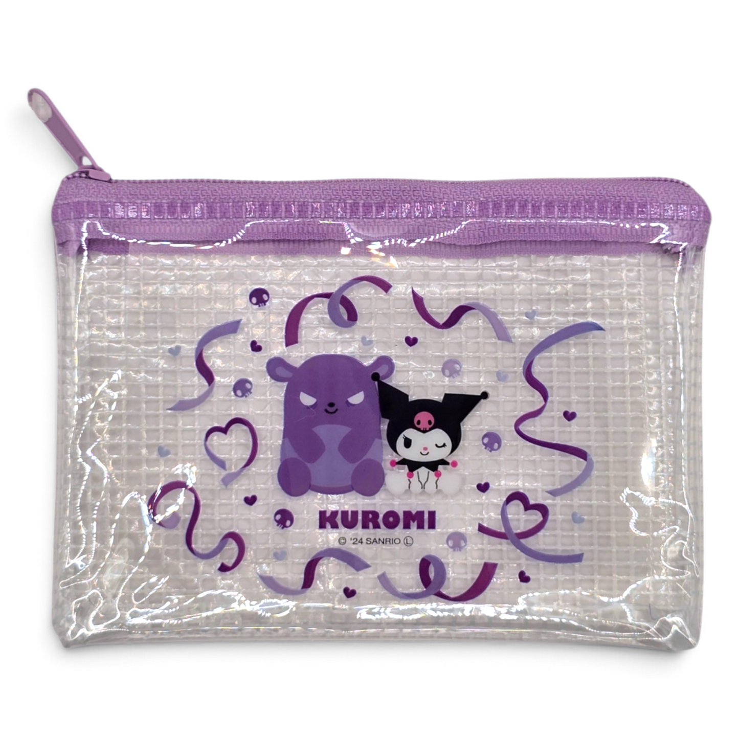 Bolsita multiusos Sanrio Japon Original licencia medida aprox 8x12.5 cms plano vinyl tipo tarjetero/monedero Kuromi