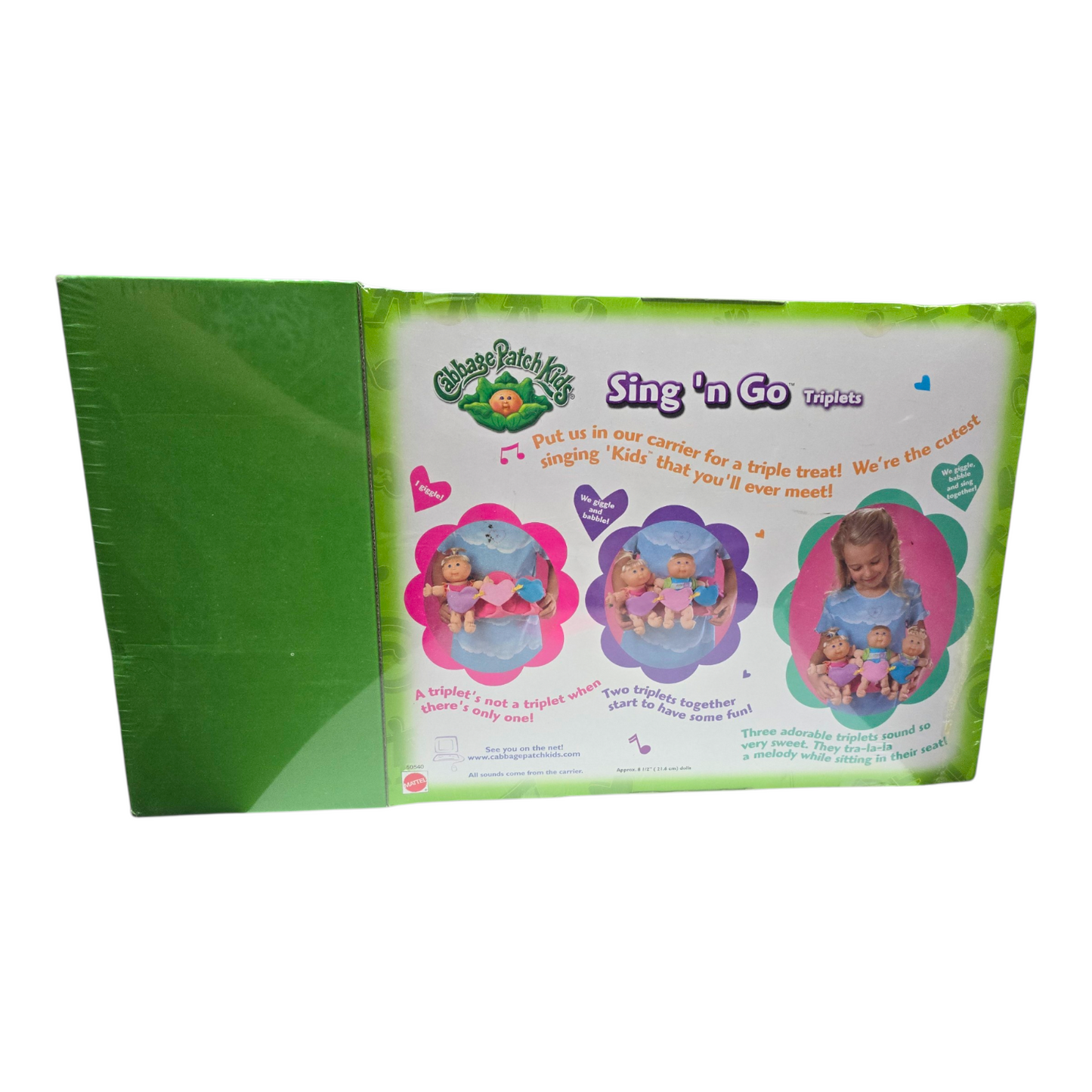 Cabbage Patch Vintage Sing-n-go Triplets Trillizos con película VHS Edición especial