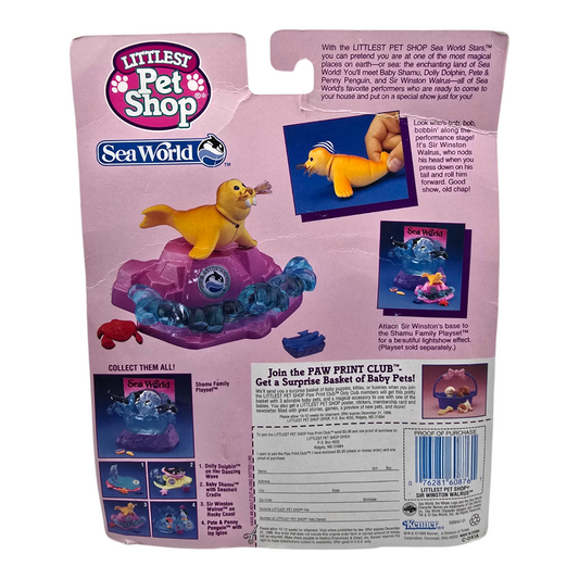 Littlest Pet shop Vintage Kenner Sea World Sir Winston Walrus