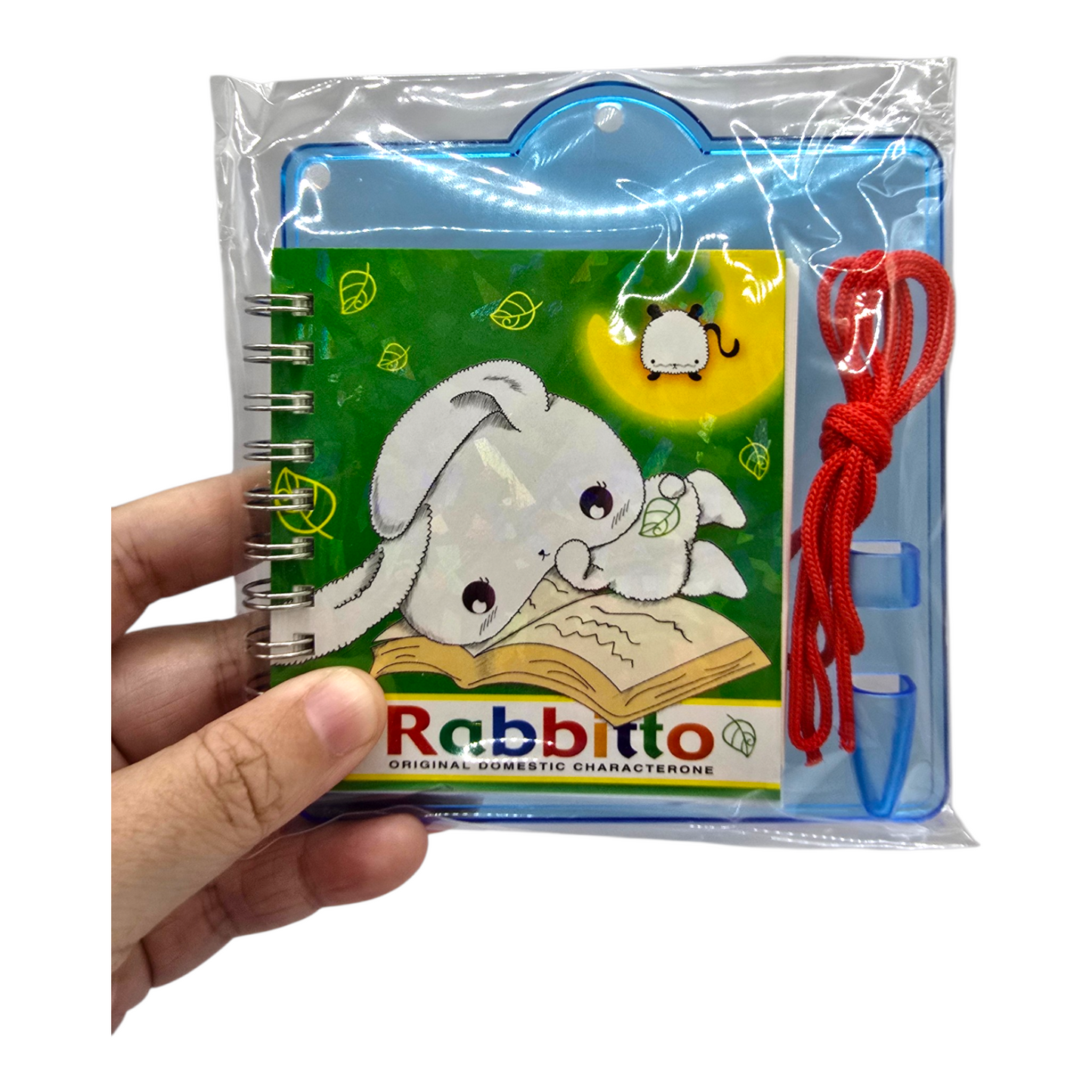 Memo Pad Vintage Libretita con base de acrílico hecha en Korea MOOGEEGAE Fancy Genéricos Rabbitto azul