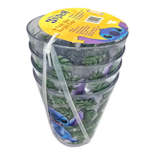 Set de Vasos Stitch de Plástico acrílico 473 ml