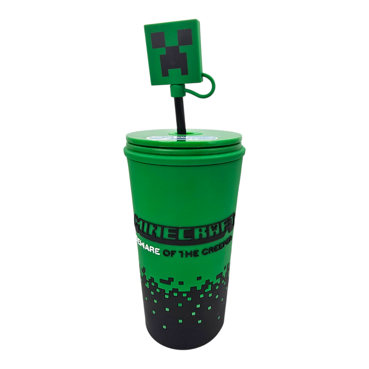 Vaso tumbler de Acrílico con silicon y topper Minecraft BioWorld 532 ml 18 oz Creeper