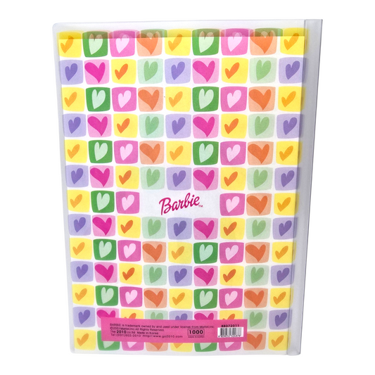 Barbie Vintage año 2010 Folder de acetato carta traslucido blanco