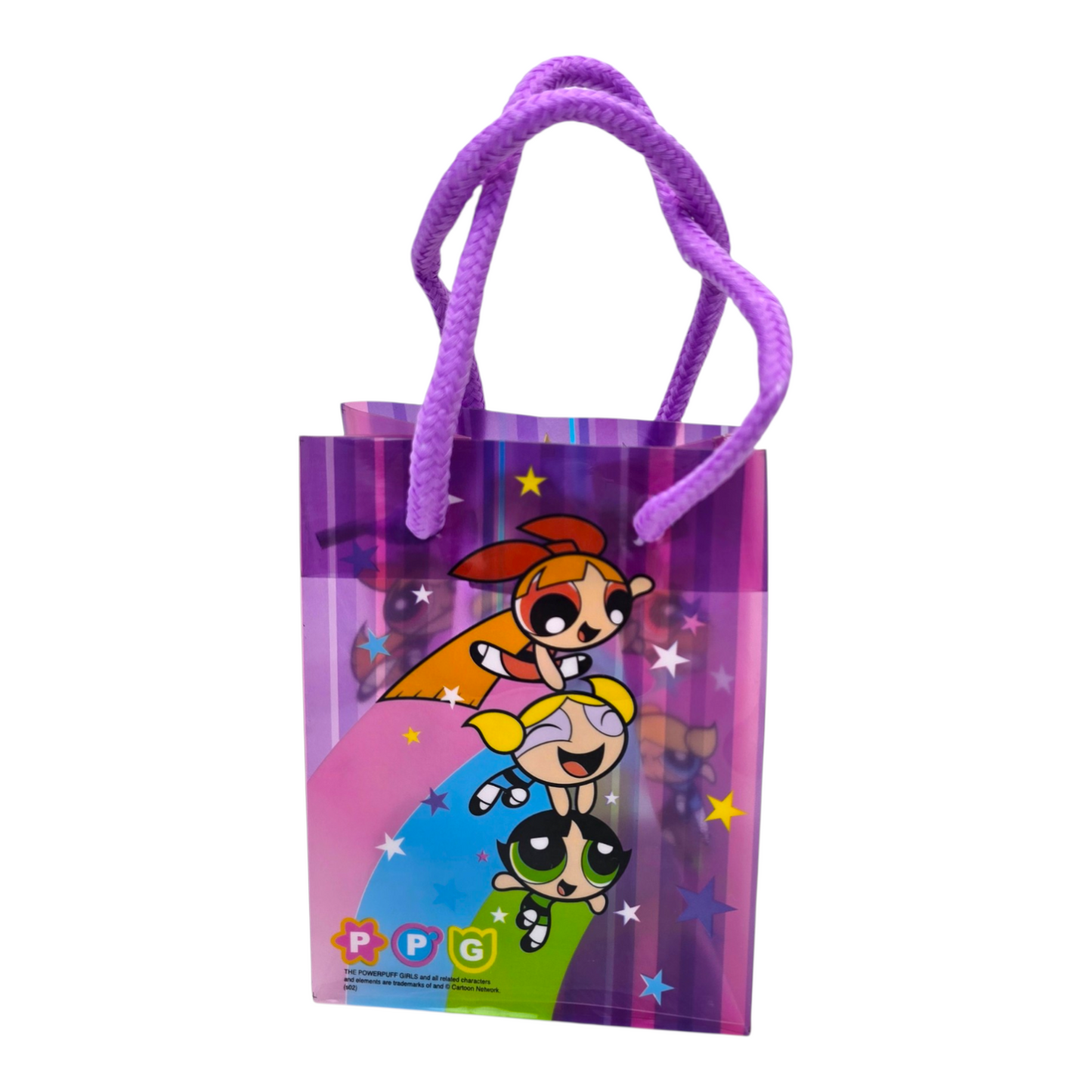 Bolsa de acetato para regalo Chicas Superpode Powerpuff Girls vintage 12.5x10 moradas
