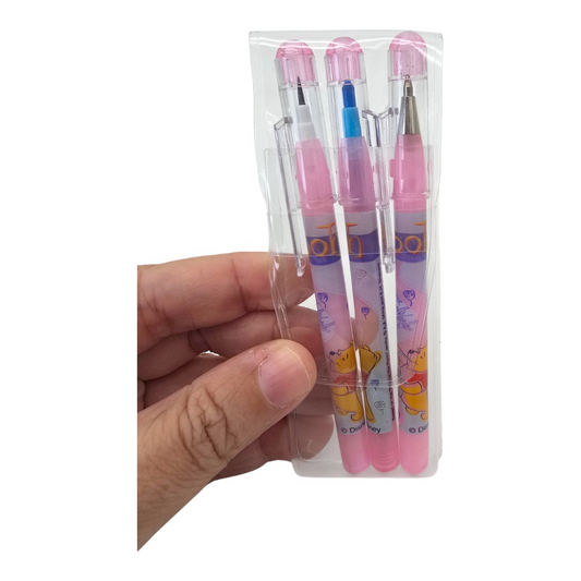 Paquetes de lapicero, pluma y colores de puntilla vintage Winnie Pooh Disney mini rosas (cambiar cartucho de pluma seguramente)
