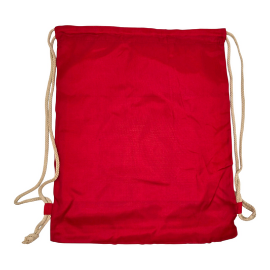 Bolsa de cuerda tipo saco Rebelde RBD loneta (sálvame del olvido, sálvame de la soledad) 44x34cm aprox roja pose