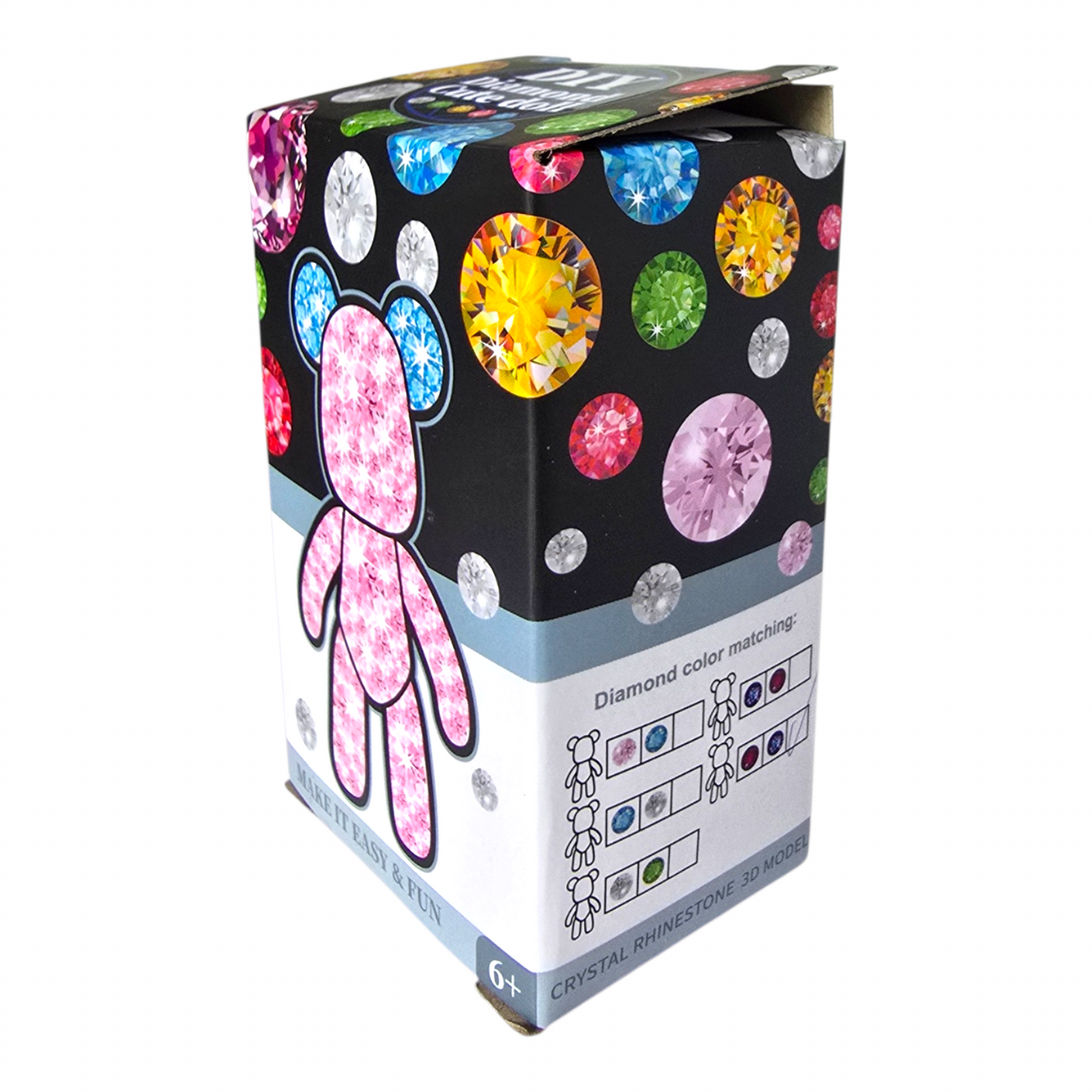 Osito diamond painting figura DIY - Oso para Pintar con Diamantes 8 cm. 2 tonos de cristales. Aleatorios.