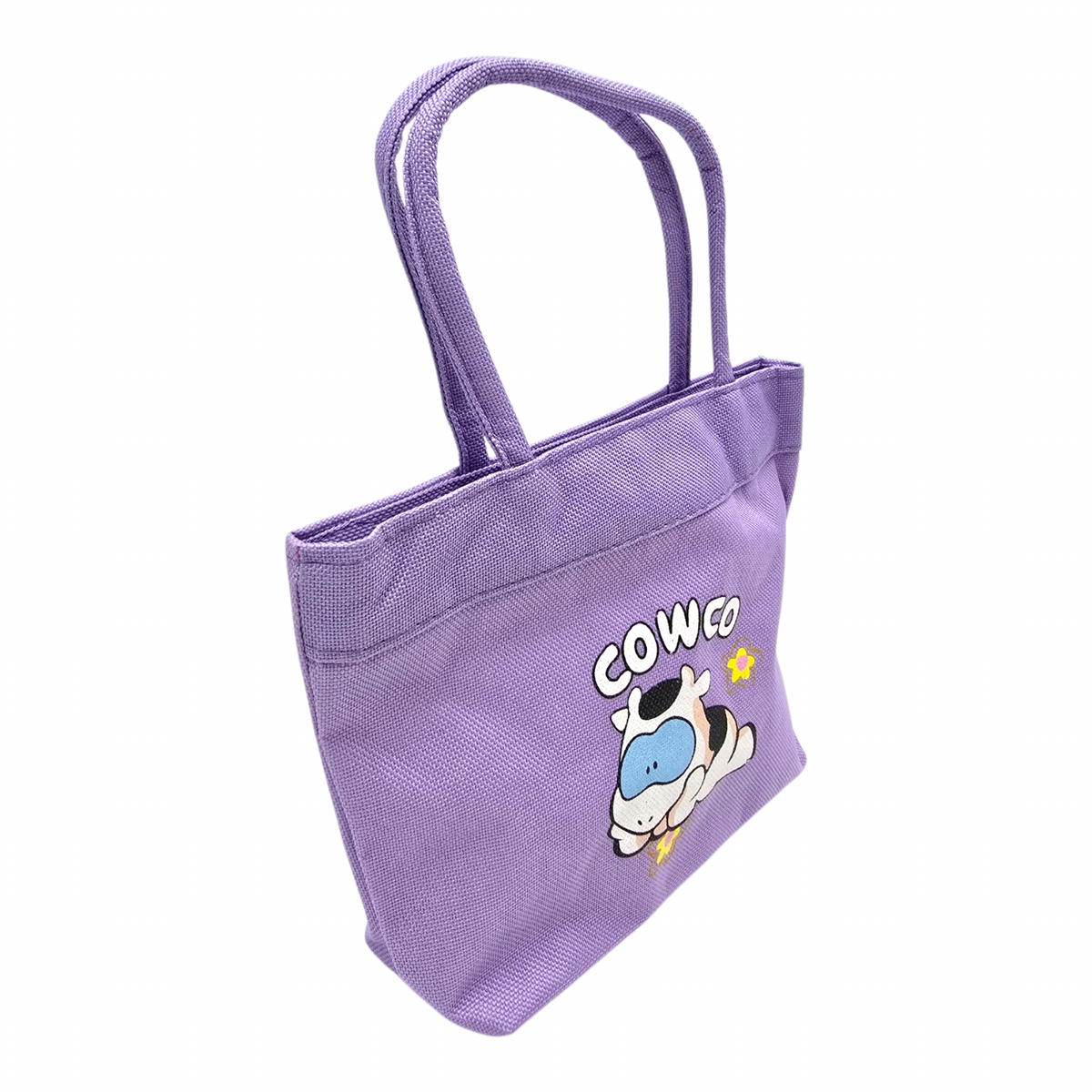 Bolsita vintage Cowco Gusanito morada genérico 16x14cm aprox
