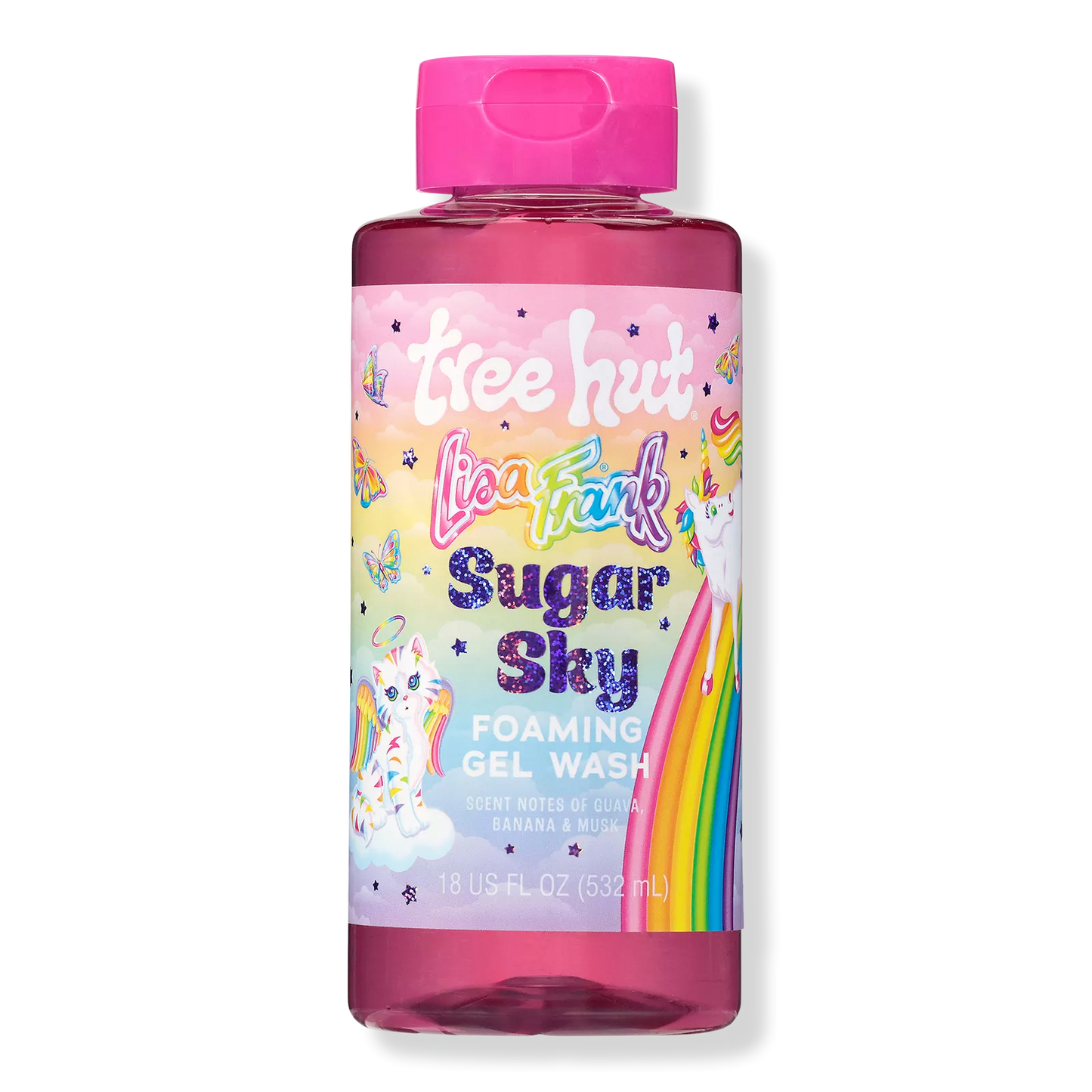 Tree Hut Lisa Frank Body wash Sugar sky Guayaba, plátano, Almizcle