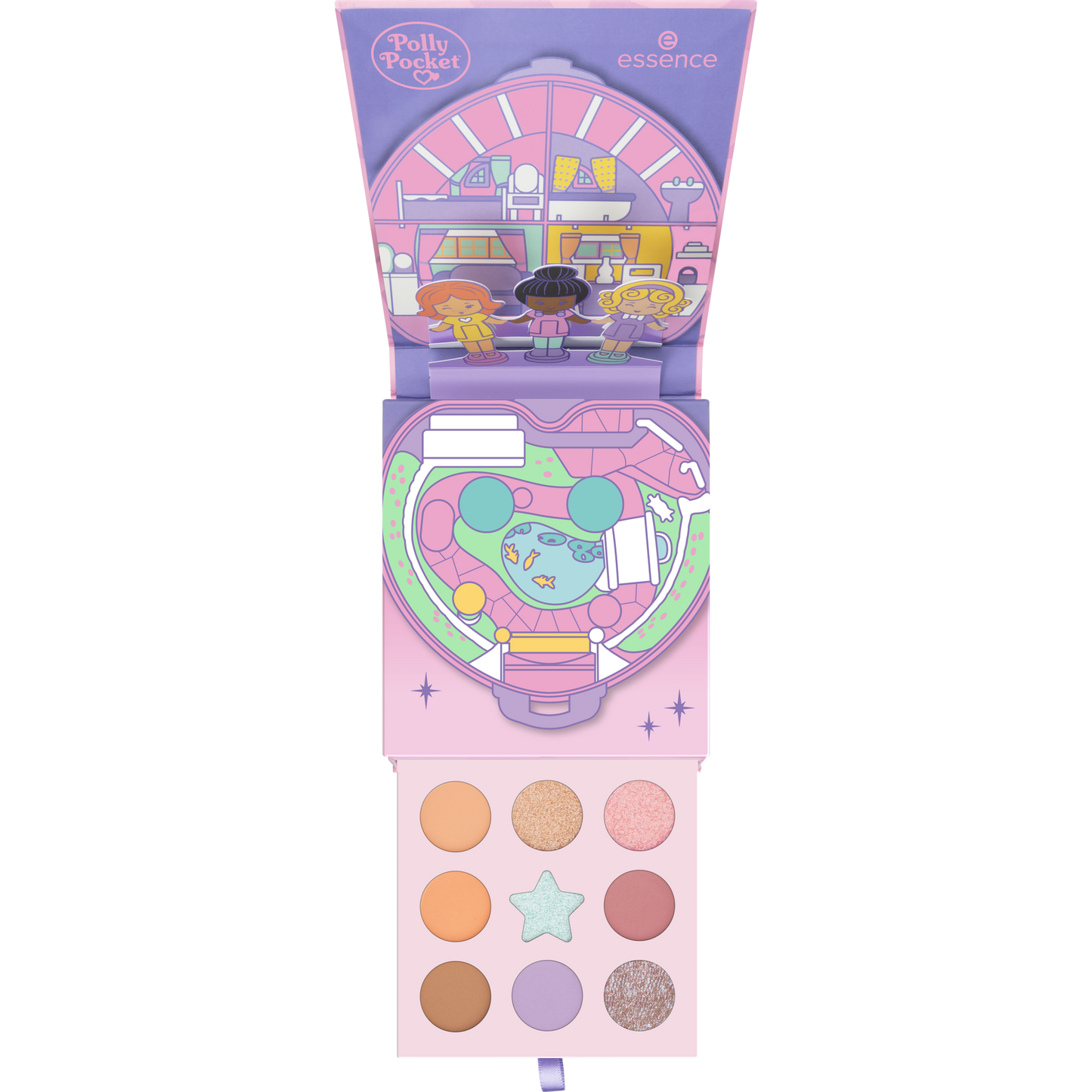 Polly Pocket Essence make up Paleta pequeña de Sombras medidas aprox 10x10 cms de bolsillo