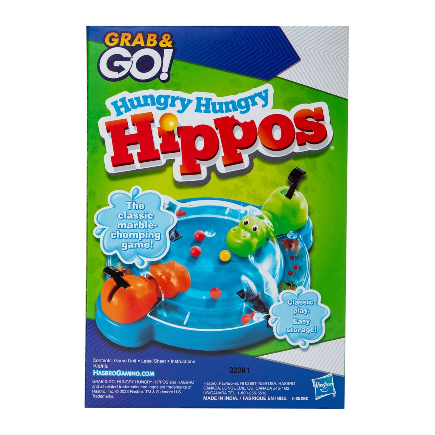 Mini juego Hungry Hippos Juego de mesa portatil Grab n Go