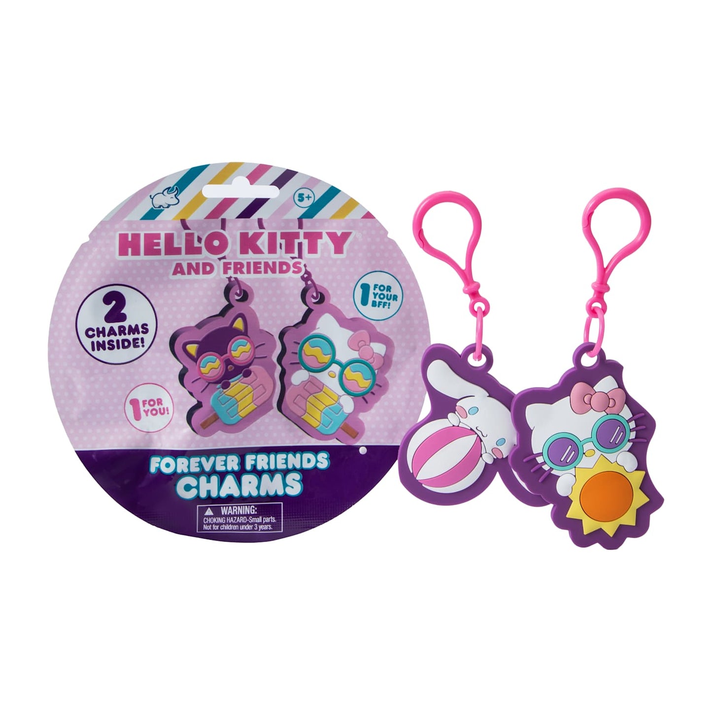 Llaveros charms Hello Kitty and friends BFF sorpresa blind bag (1 paquete con 2 llaveros vinyl)