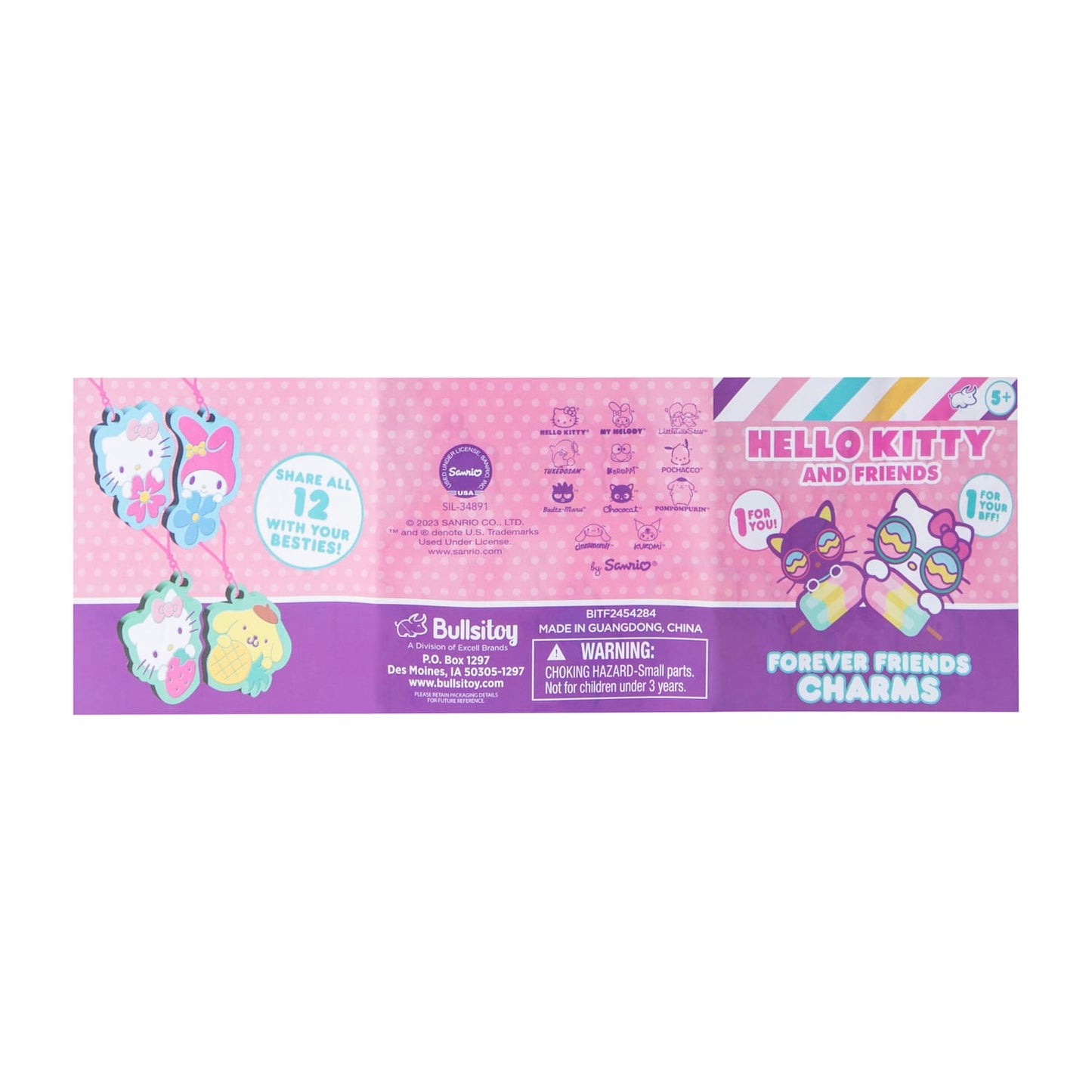 Llaveros charms Hello Kitty and friends BFF sorpresa blind bag (1 paquete con 2 llaveros vinyl)