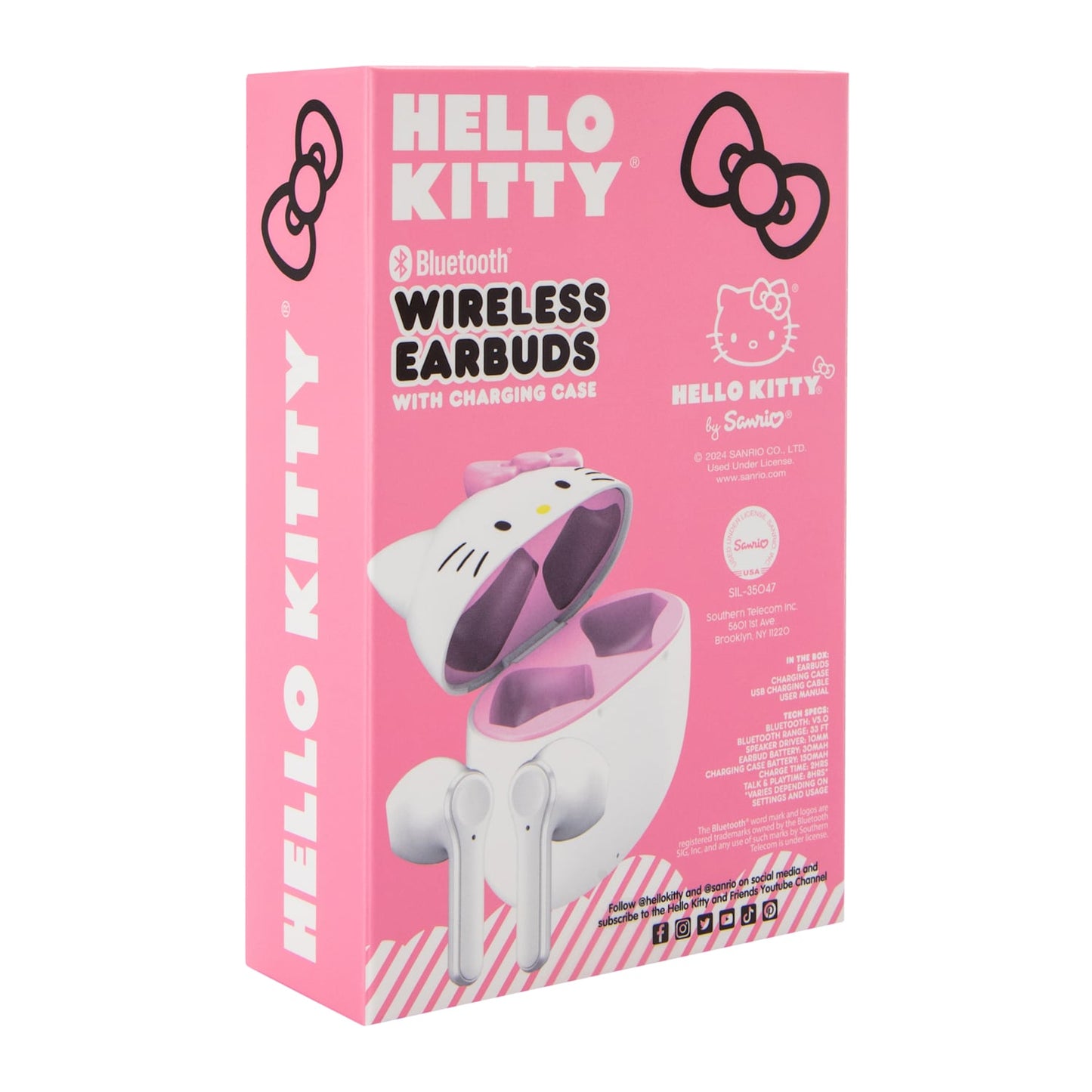 Audífonos inalámbricos Bluetooth con estuche cargador Sanrio original licencia