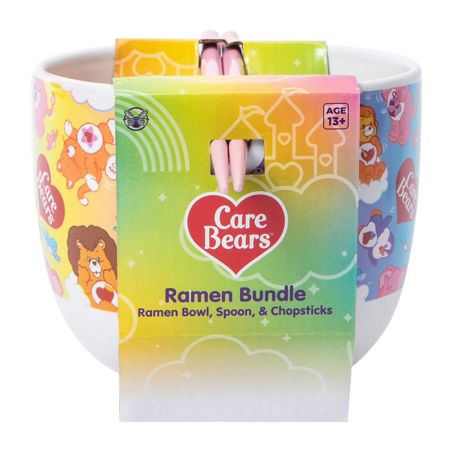 Tazón de cerámica con cubiertos asiáticos (ramen Bowl) Care Bears