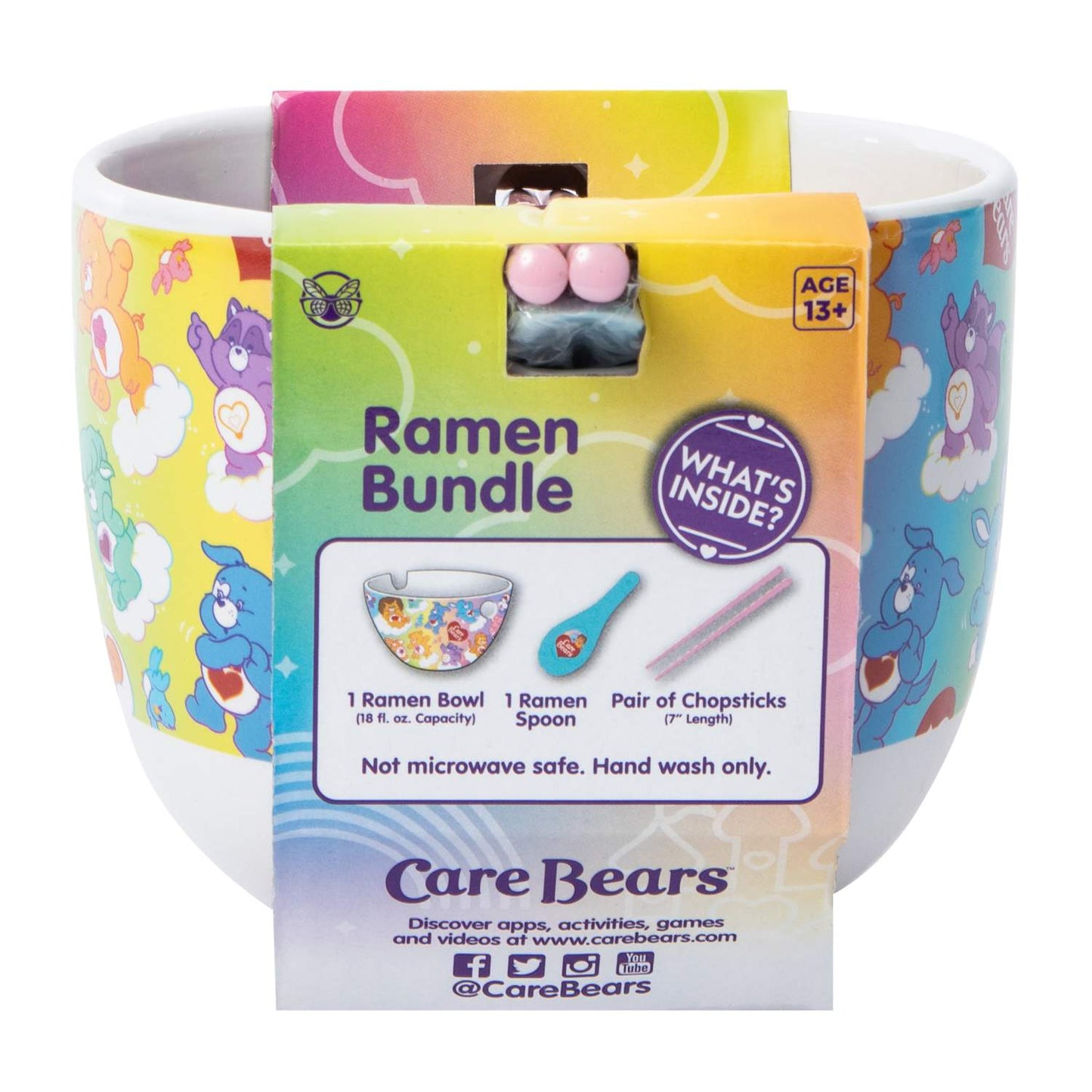 Tazón de cerámica con cubiertos asiáticos (ramen Bowl) Care Bears