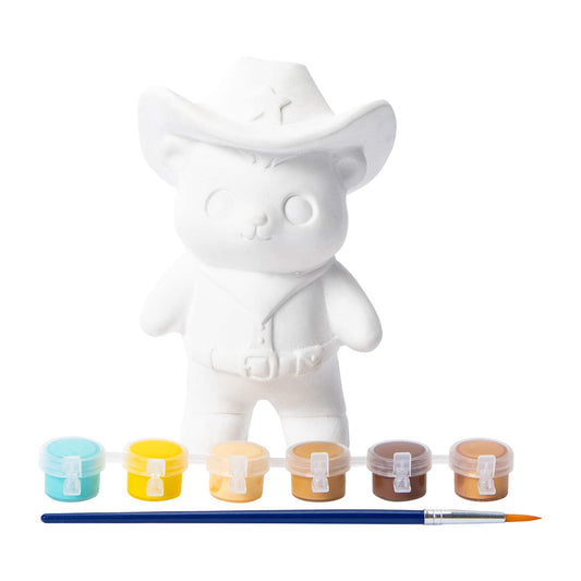 Cerámica para pintar (incluye pinturas) Oso Vaquero DIY
