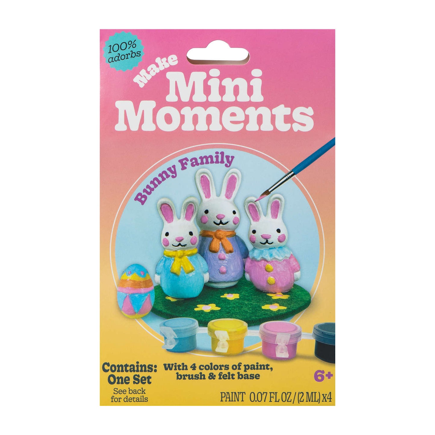 Cerámica para pintar miniatura (incluye pinturas) Familia conejos DIY