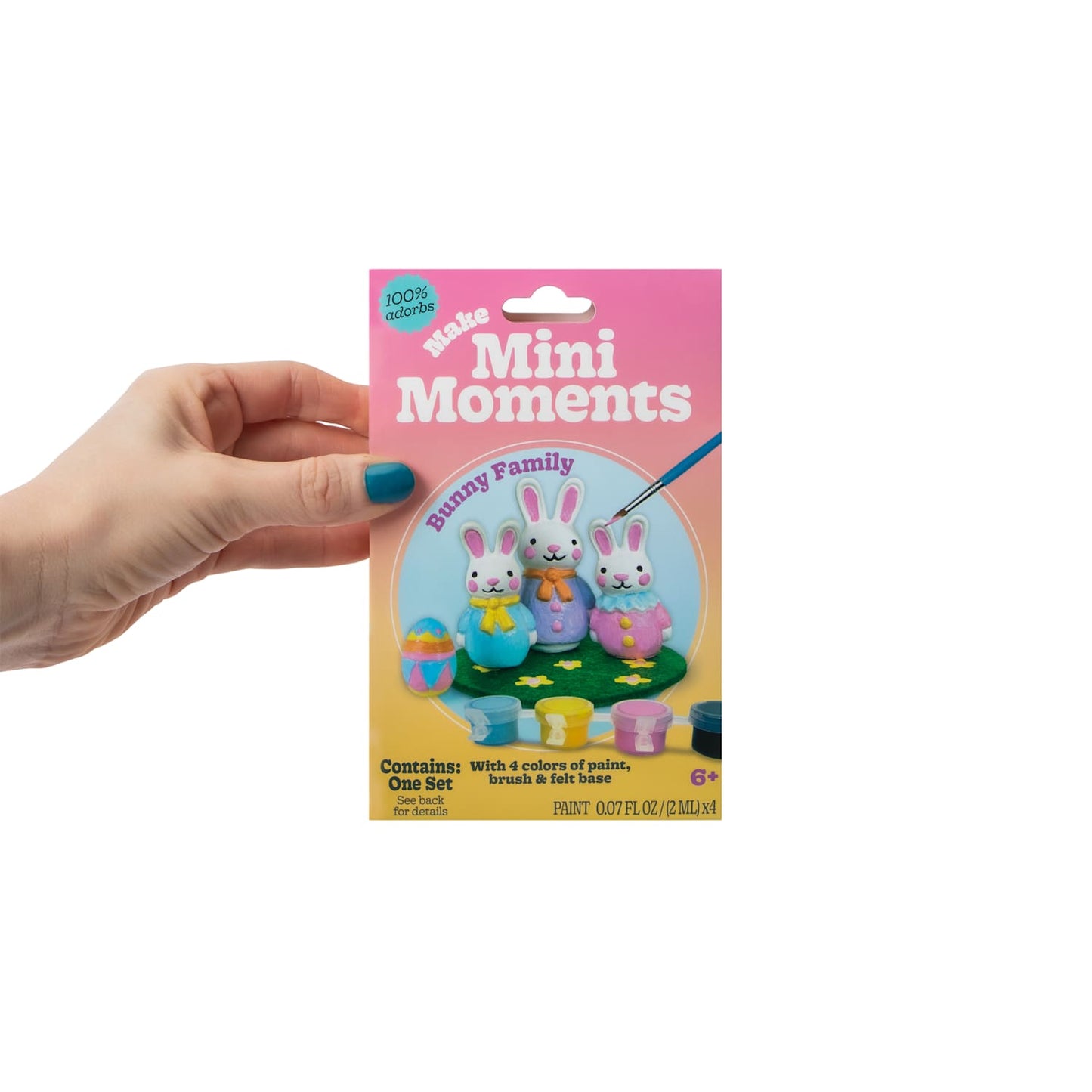 Cerámica para pintar miniatura (incluye pinturas) Familia conejos DIY