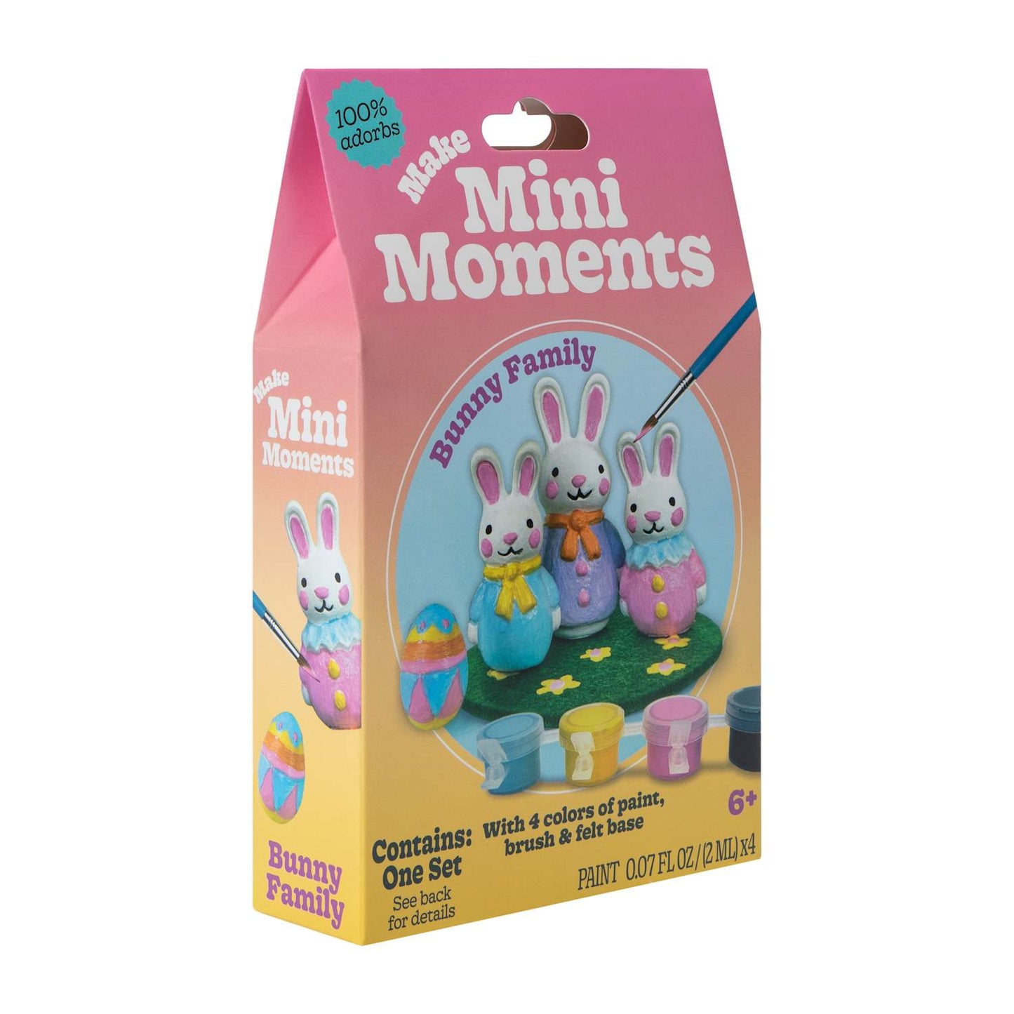 Cerámica para pintar miniatura (incluye pinturas) Familia conejos DIY