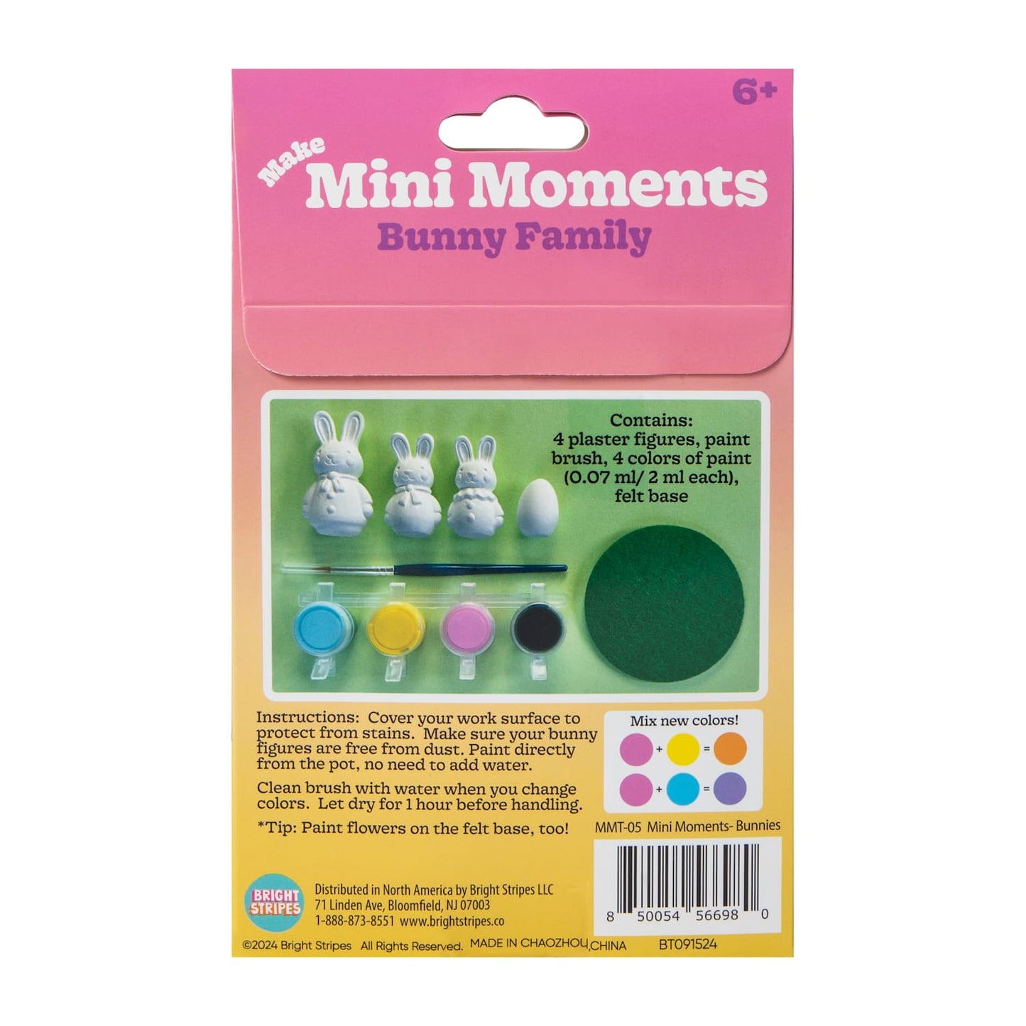 Cerámica para pintar miniatura (incluye pinturas) Familia conejos DIY