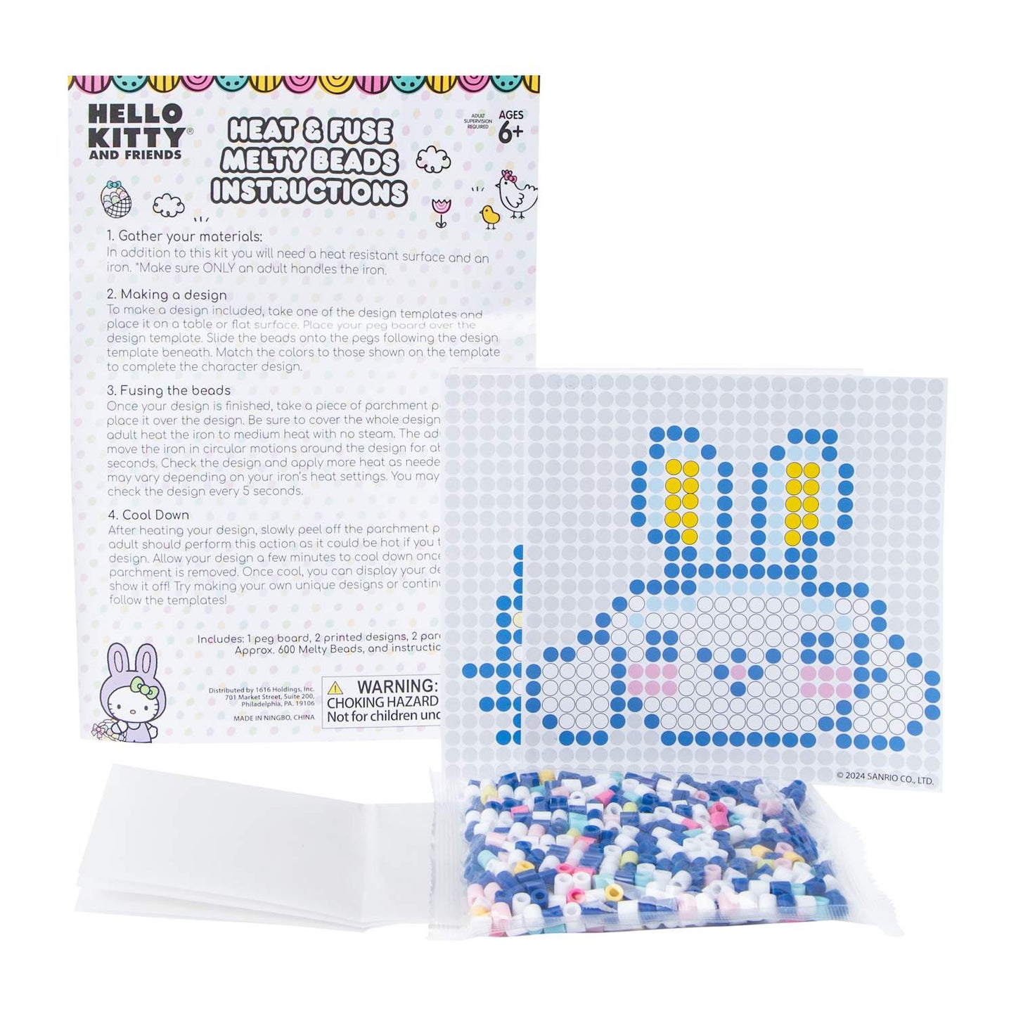 Set cuentas termo fusibles Sanrio Kitty y Cinnamoroll