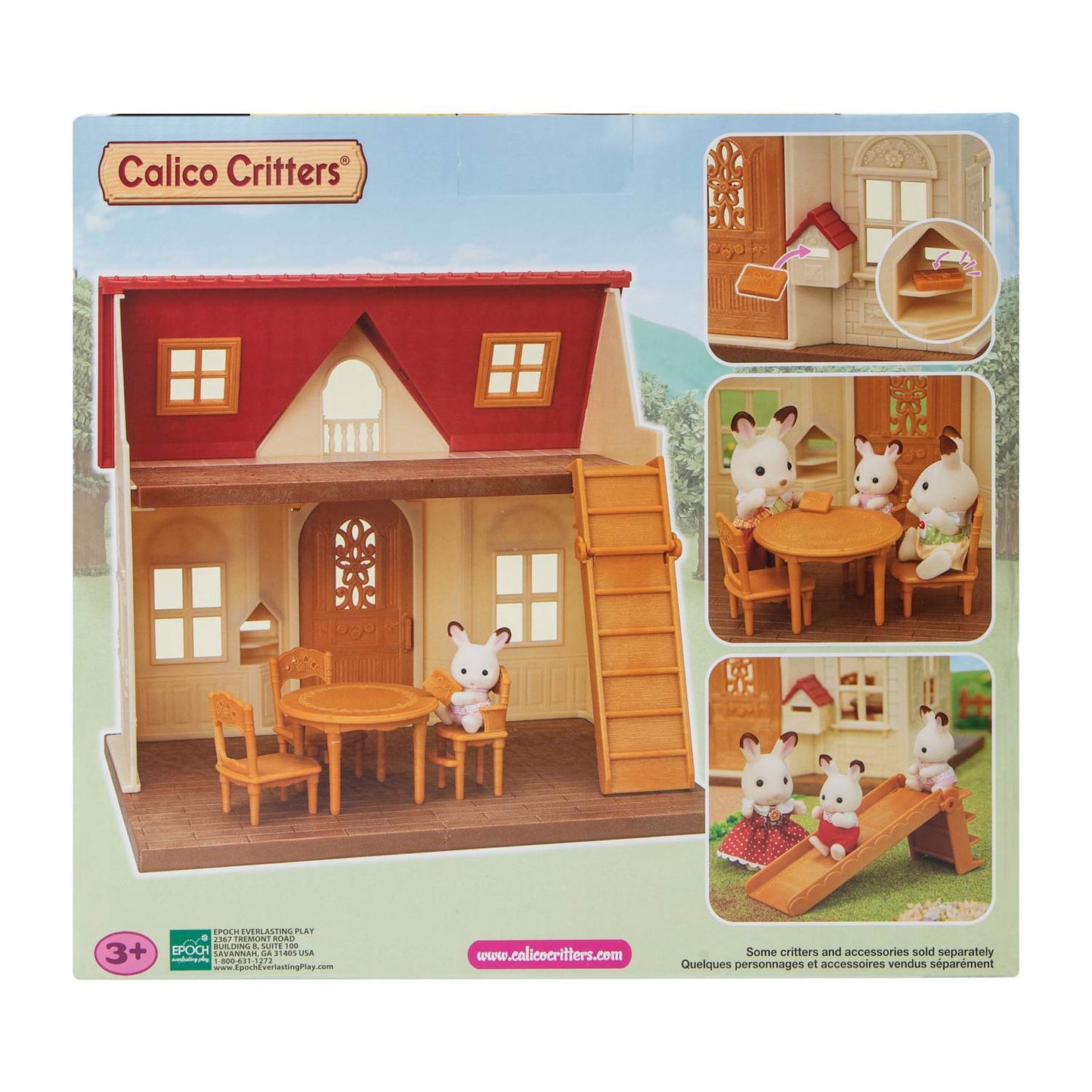 Calico Critters Casita Ternurines Mansion Red roof playhouse con 1 personaje