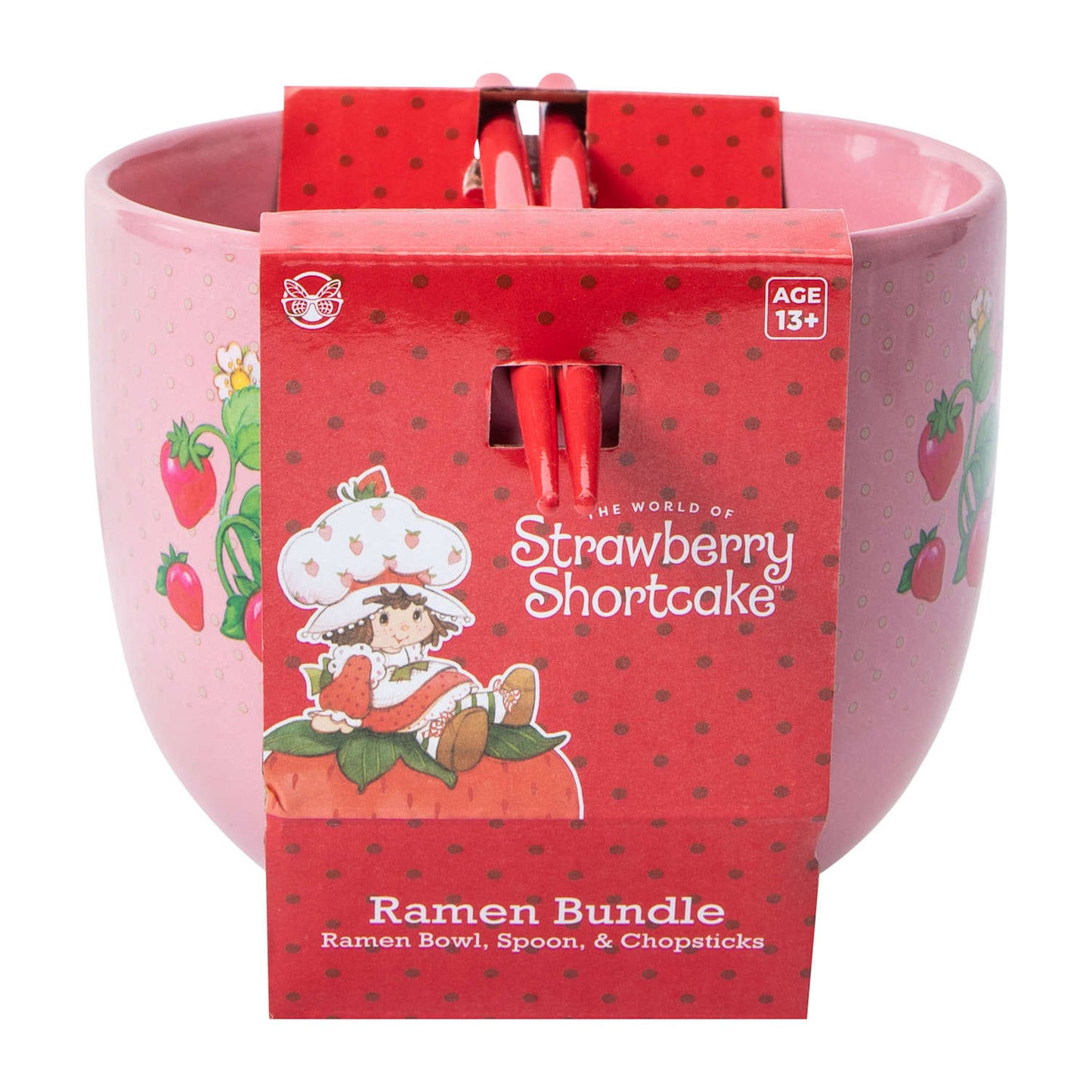 Tazón de cerámica con cubiertos asiáticos (ramen Bowl) Rosita Fresita
