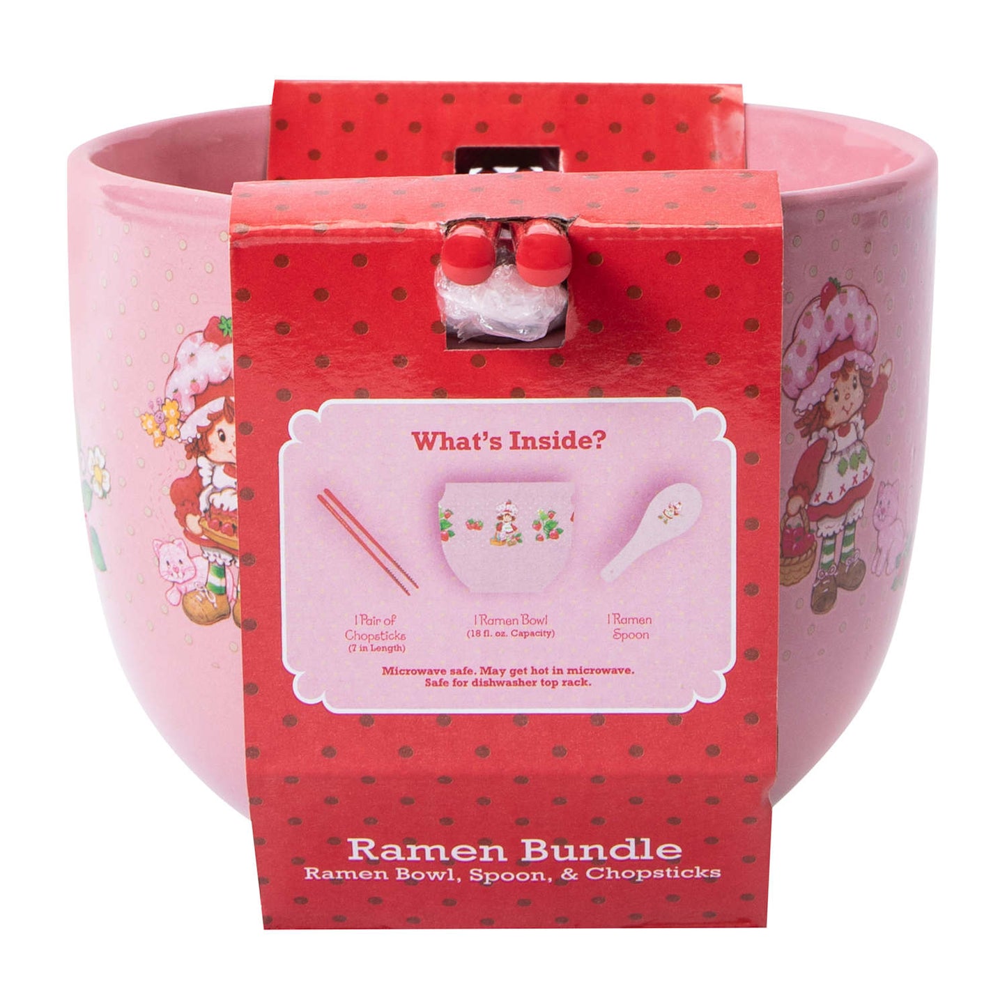 Tazón de cerámica con cubiertos asiáticos (ramen Bowl) Rosita Fresita
