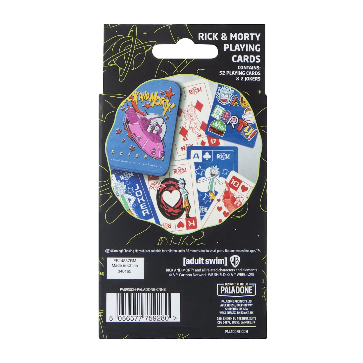 Juego de Naipes Rick and Morty con lata de aluminio Coleccionables. Barajas