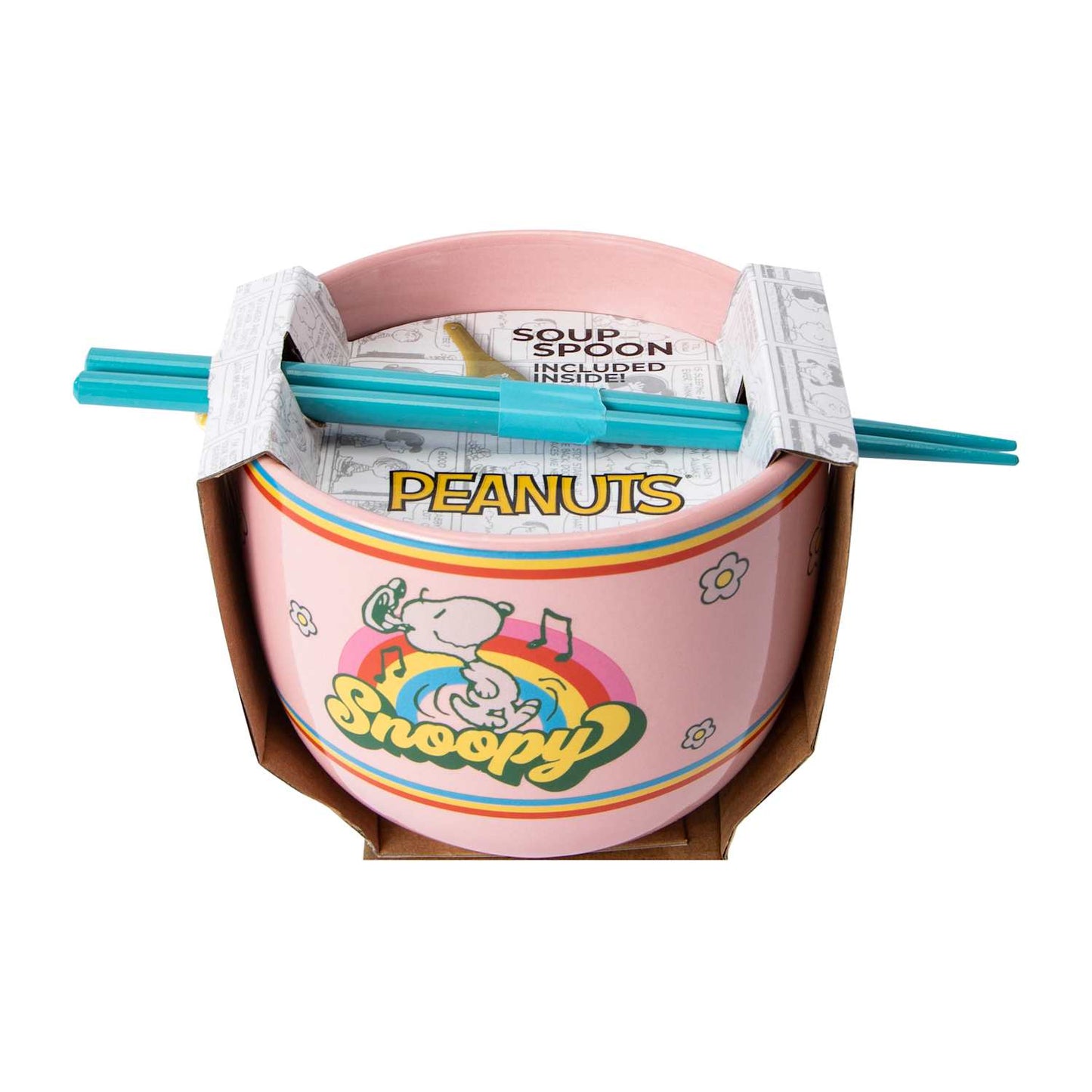 Tazón de cerámica con cubiertos asiáticos (ramen Bowl) Snoopy