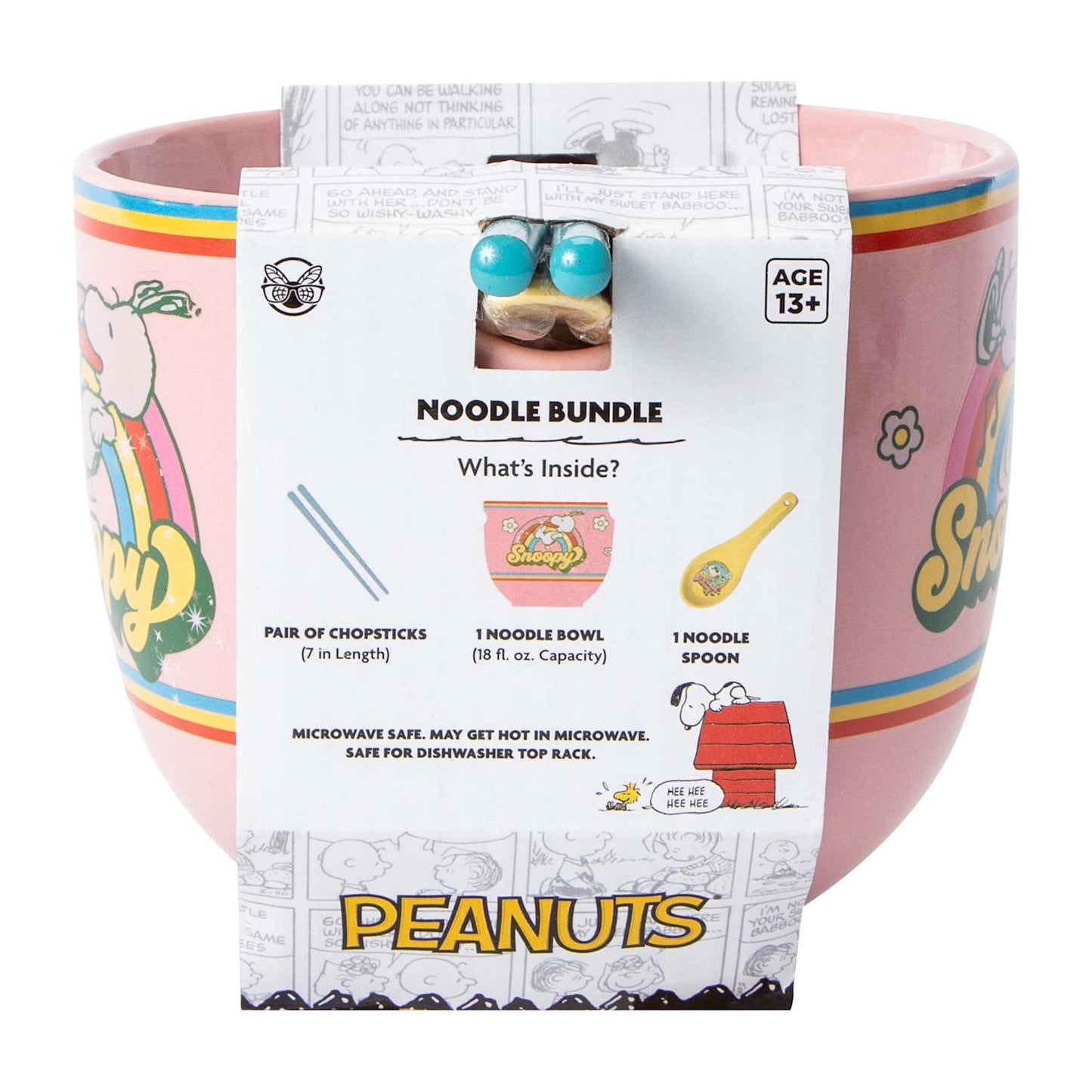 Tazón de cerámica con cubiertos asiáticos (ramen Bowl) Snoopy