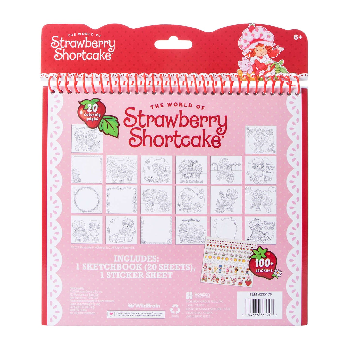 Block cuaderno de colorear Rosita Fresita Strawberry Shortcake Sketchbook DIY