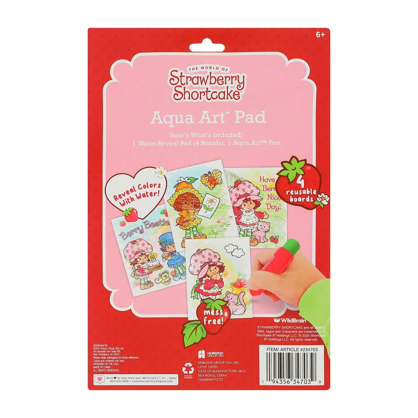 Libreta para Pintar con agua de cartoncillo Rosita Fresita Strawberry Shortcake
