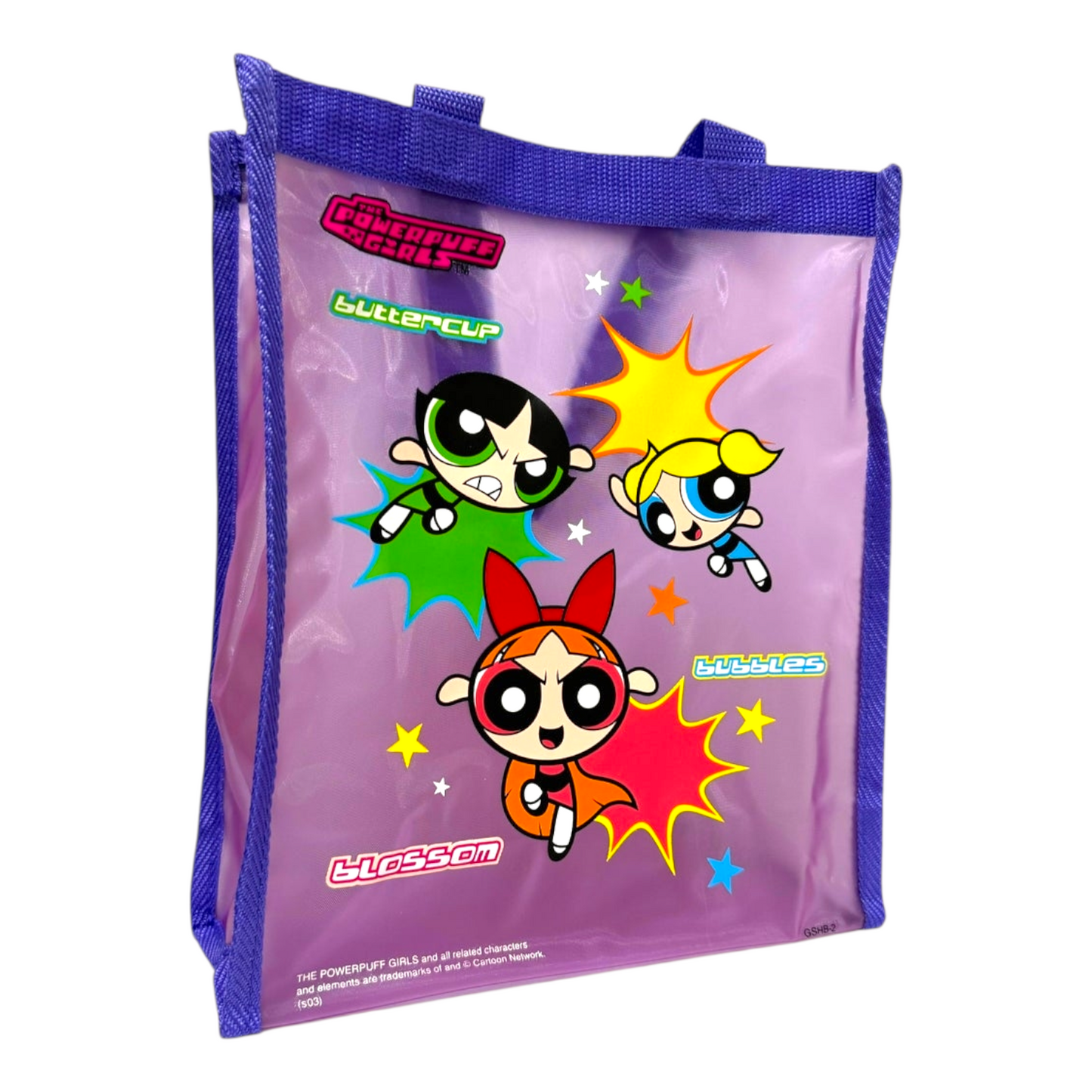 Bolsa Vinyl Vintage Chicas super poderosas Powerpuff Girls 25x30 Morada Vertical