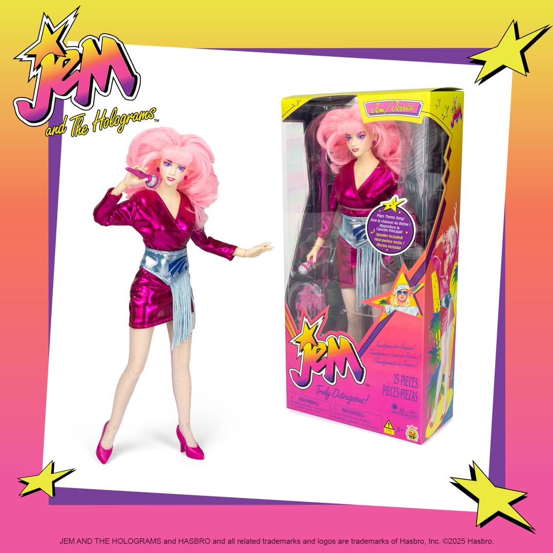 *caja con detalle estetico* Jem and the Holograms muñeca retro Loyal subjects año 2025 (musical)