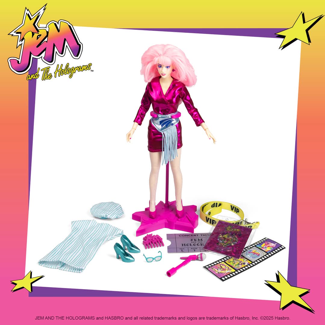 *caja con detalle estetico* Jem and the Holograms muñeca retro Loyal subjects año 2025 (musical)