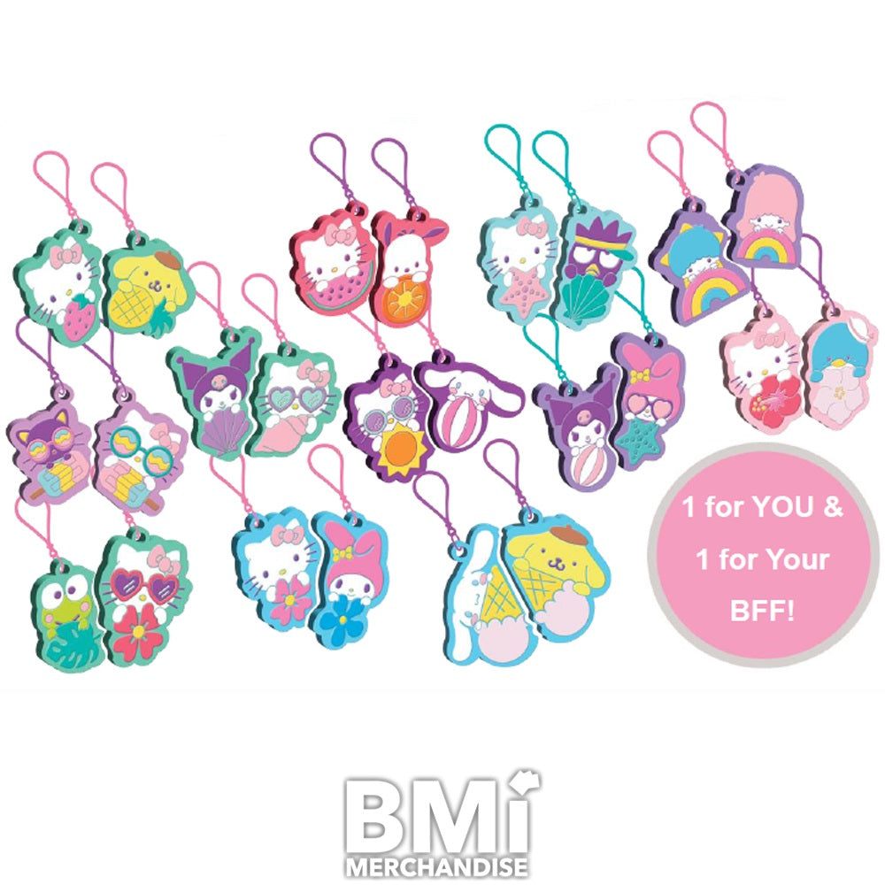 Llaveros charms Hello Kitty and friends BFF sorpresa blind bag (1 paquete con 2 llaveros vinyl)