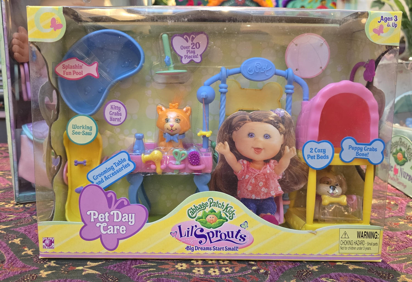 Mini Playset Lil'sprouts Cabbage Patch Vintage Pet Day Care (no incluye muñeca, solo set)