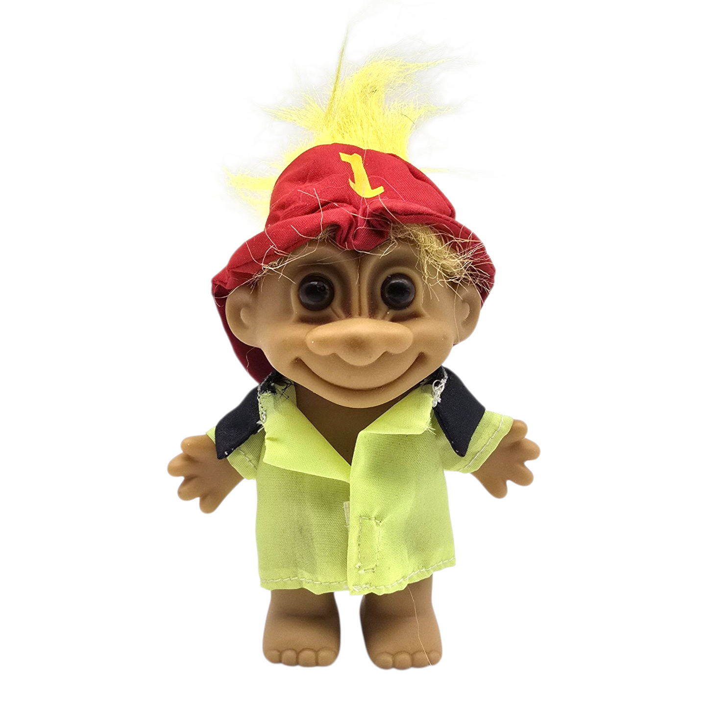 Troll Vintage Russ 11 cms años 90s Bombero Amarillo