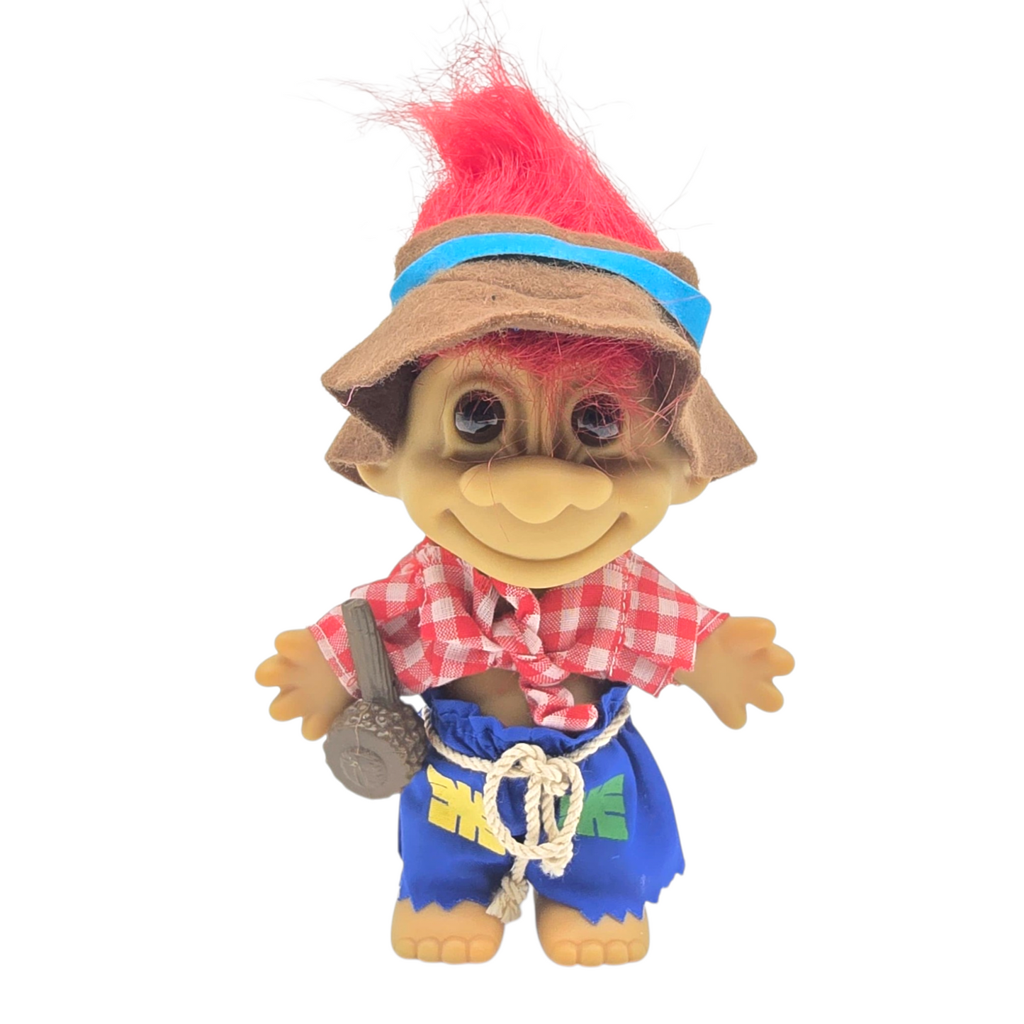 Troll Vintage Russ 11 cms años 90s Granjero Rojo