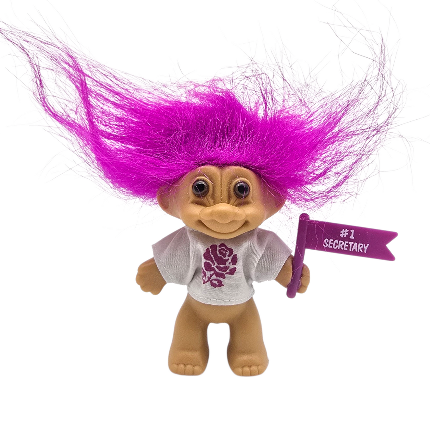 Troll Vintage Russ años 90s pequeño Morado #1 Secretary