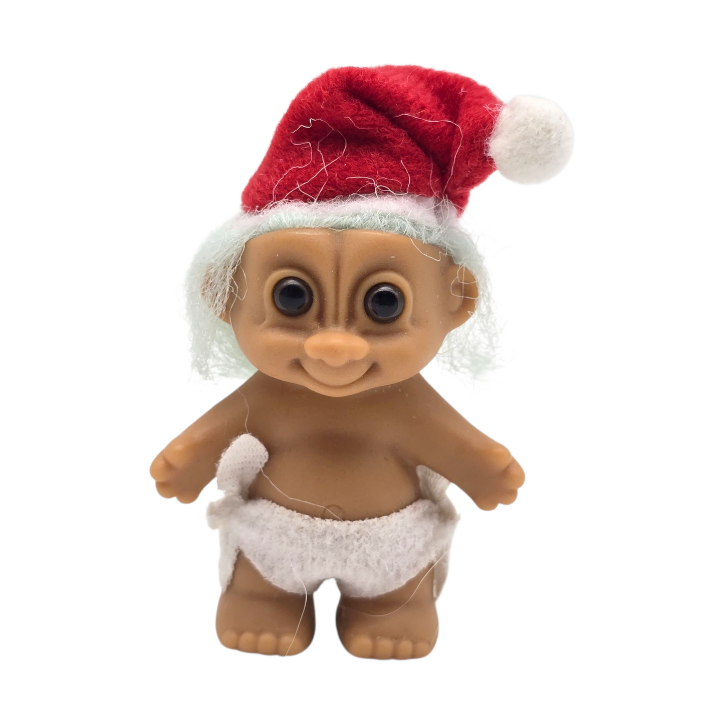 Troll Vintage Russ 5.5 cms aprox años 90s Bebé Santa