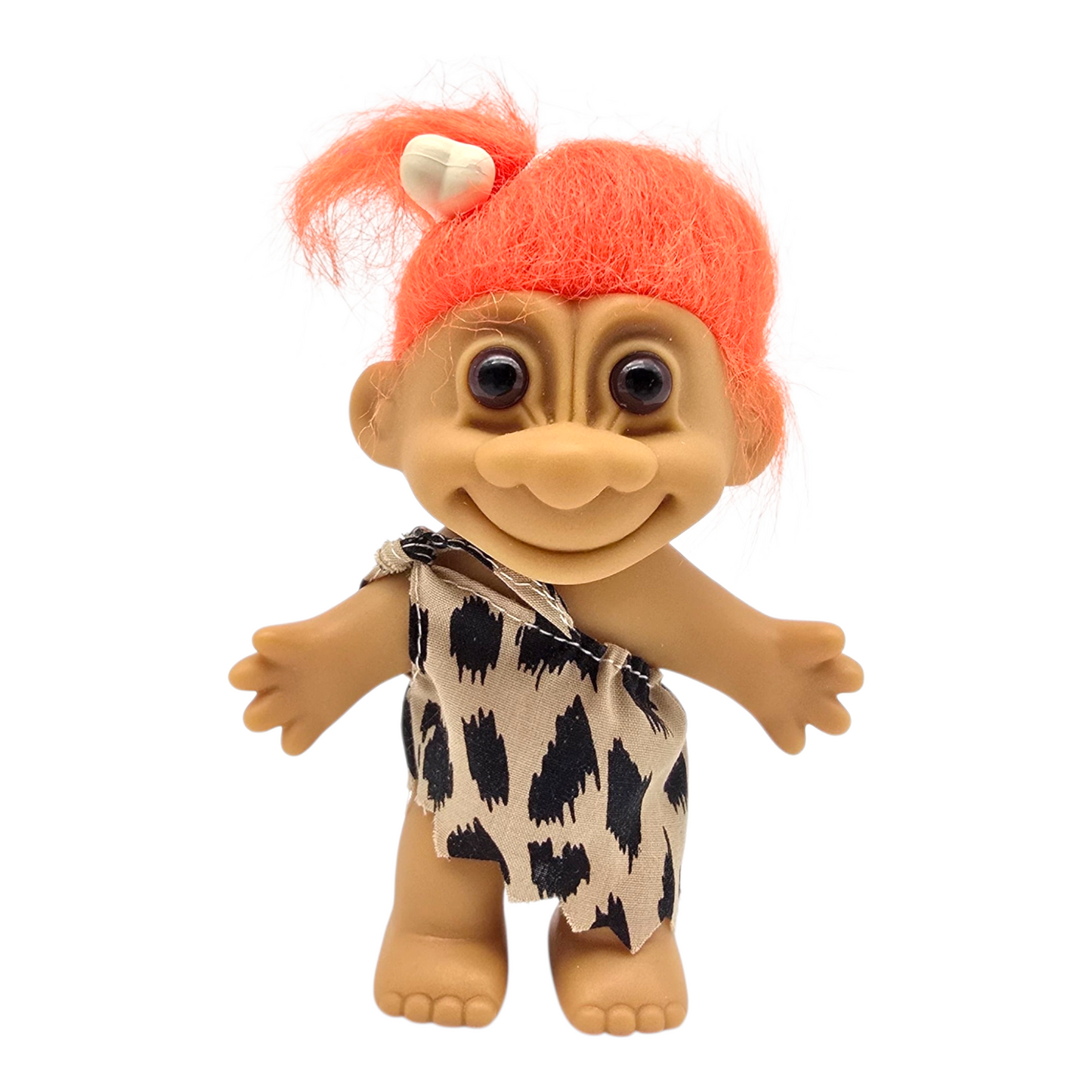 Troll Vintage Russ 11 cms años 90s Cavernicola Naranja